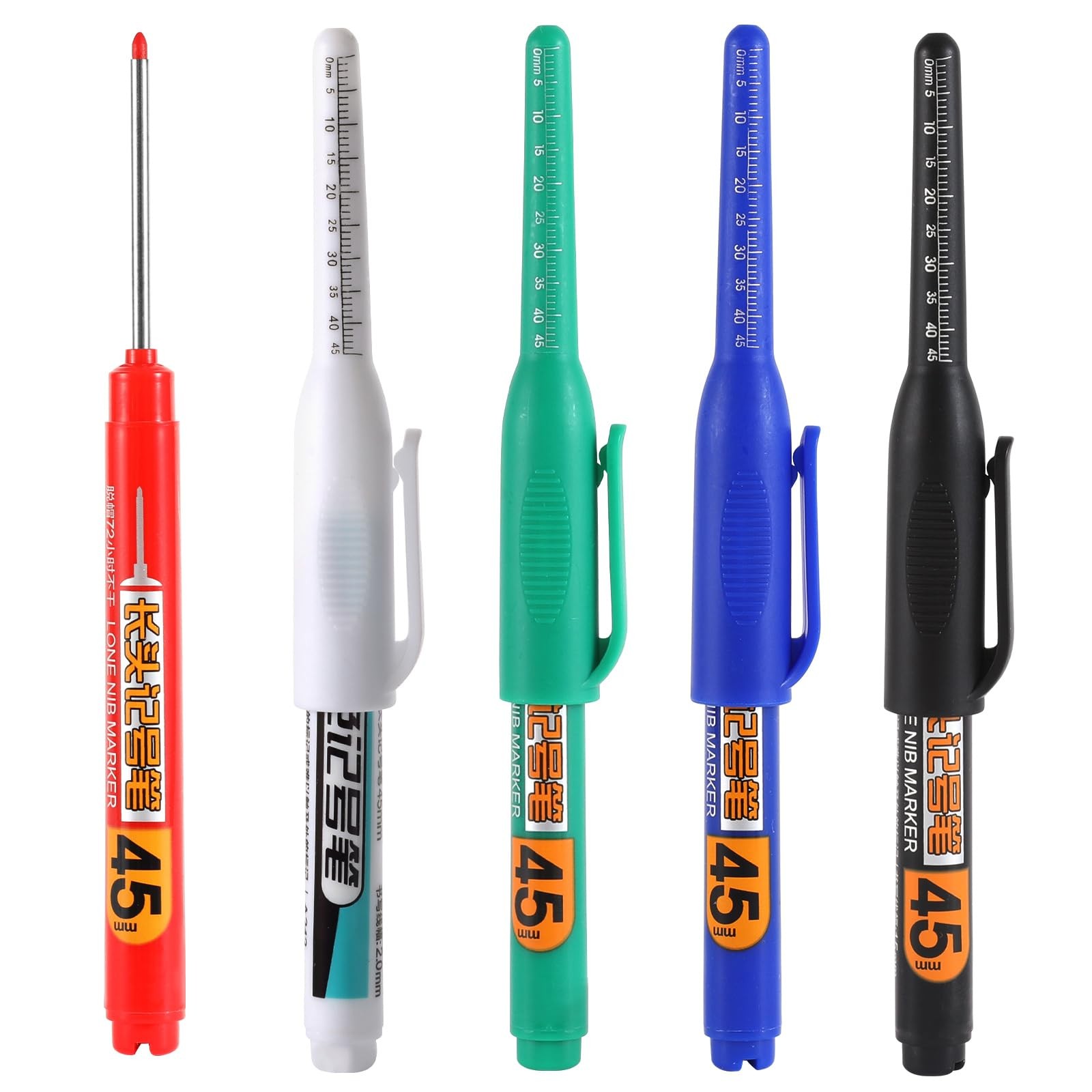 5 PCS Deep Reach Markers Long Head Waterproof Permanent 45mm Builder Craft