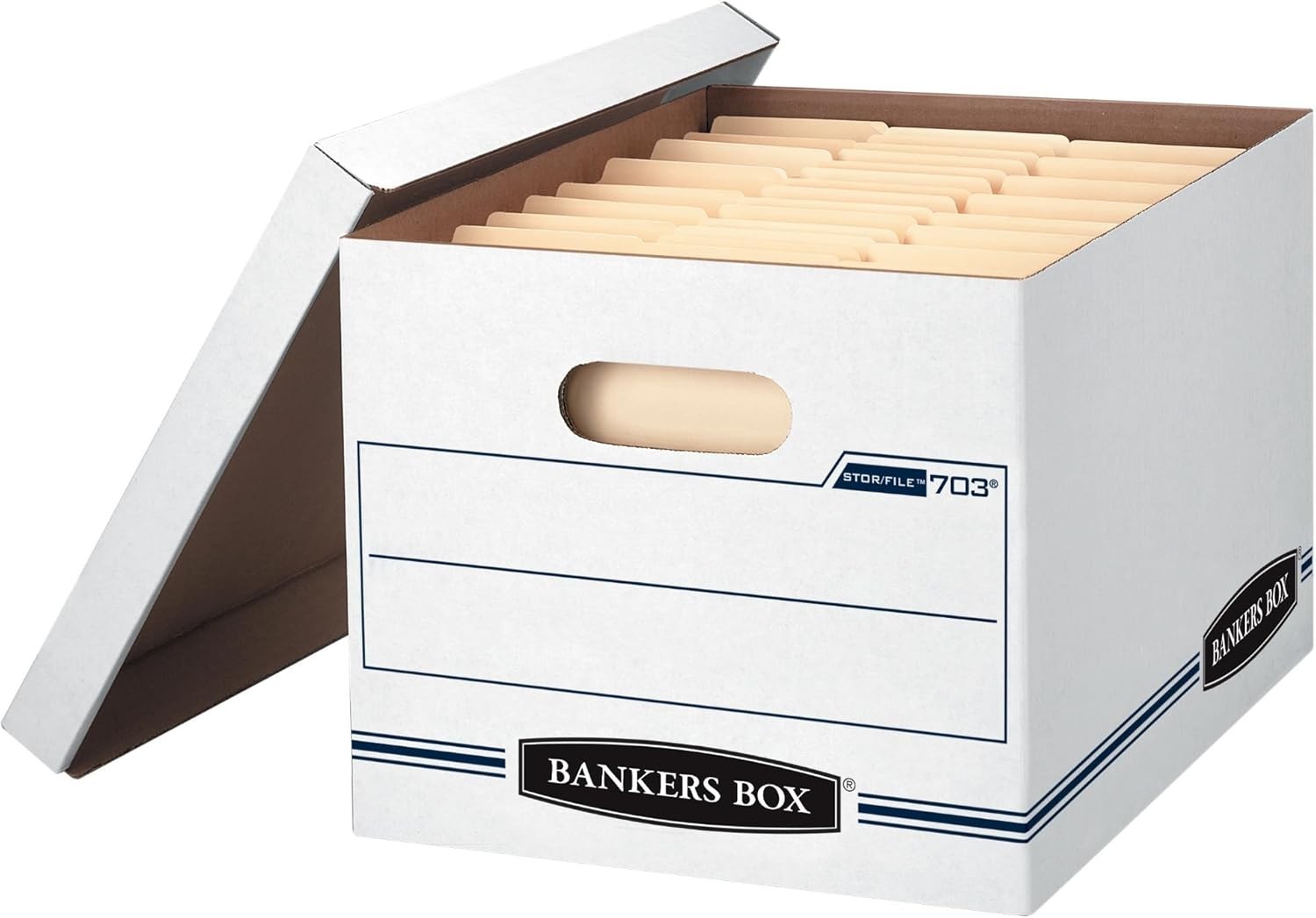Bankers Box Basic Duty Letter/Legal File Storage Box with Lids 12-Pack, 00703
