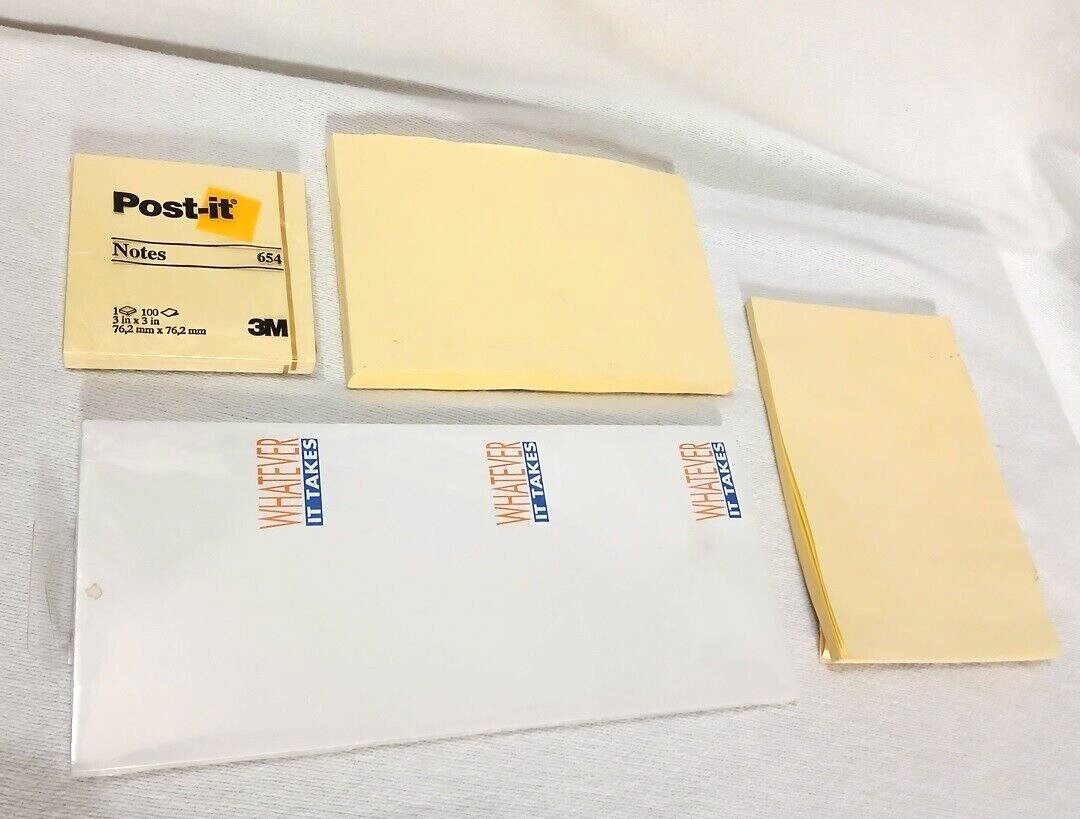 Sticky Notes Office Supply Lot Self Stick Pads – Assorted Sizes, Brands – 6 Pcs