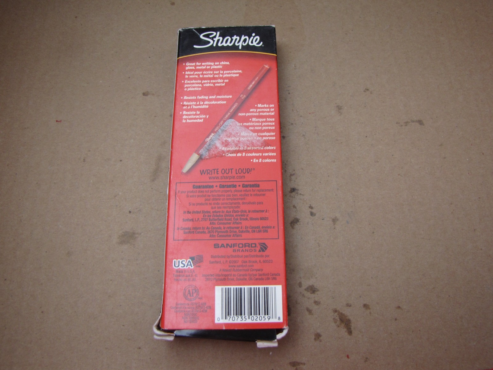Sharpie Peel-Off China Markers, Red, 12 Count BOX HAS SOME SHELF WEAR