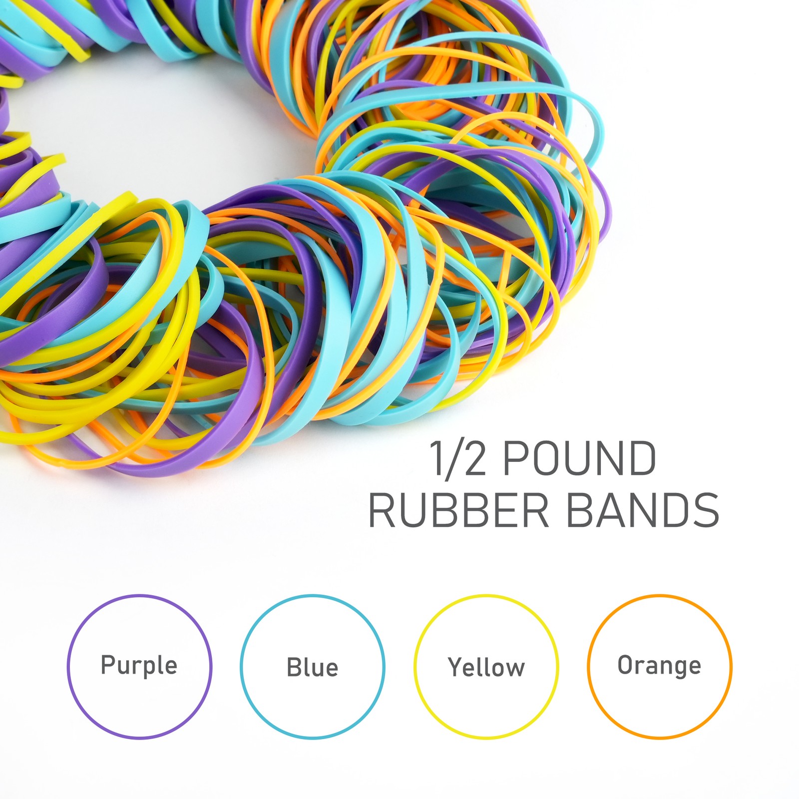 192PCS Heavy Duty Colored Rubber Bands For Office Supplies Tie Dye Assorted Size
