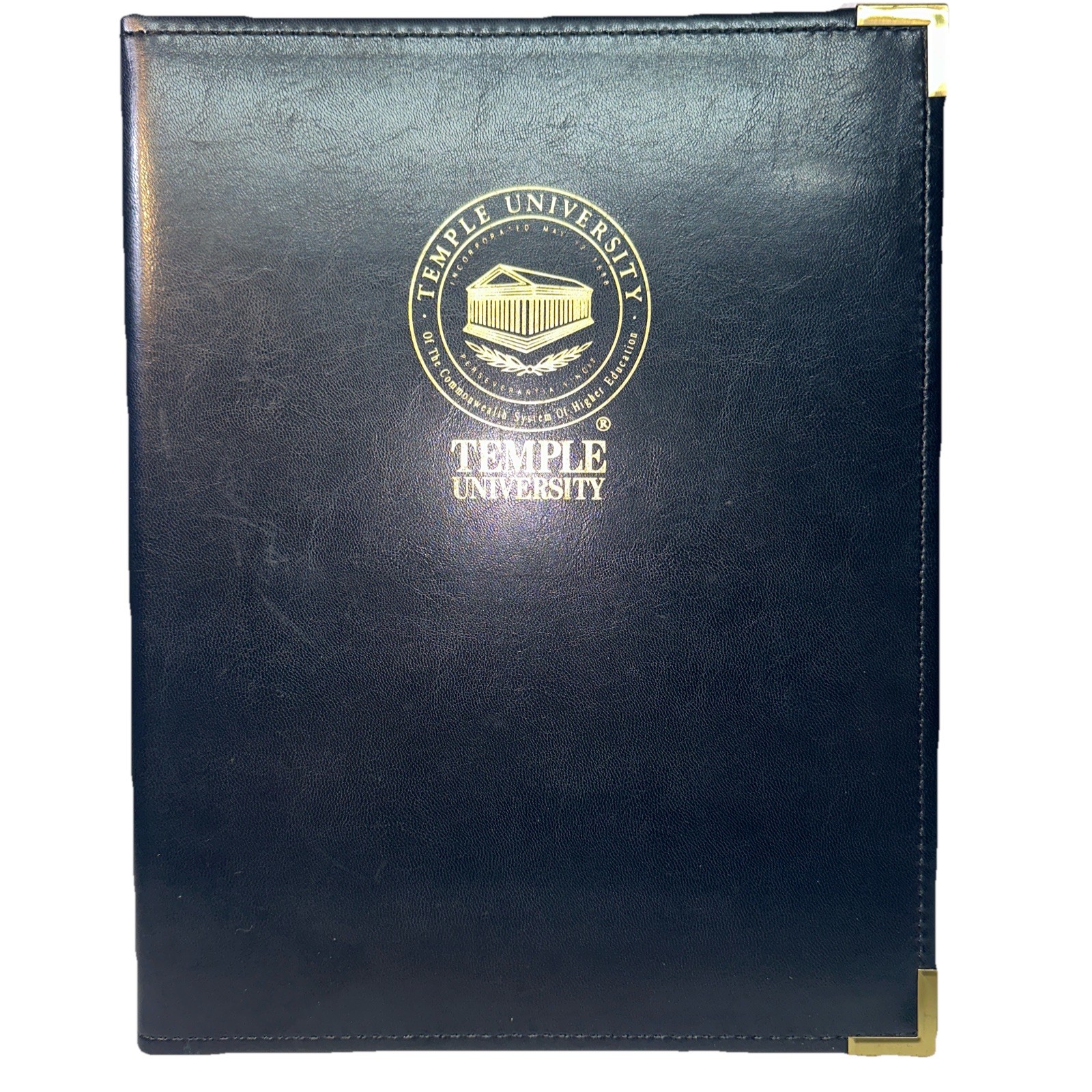 Temple University Portfolio Planner Organizer For Interviews Navy Blue/Gold