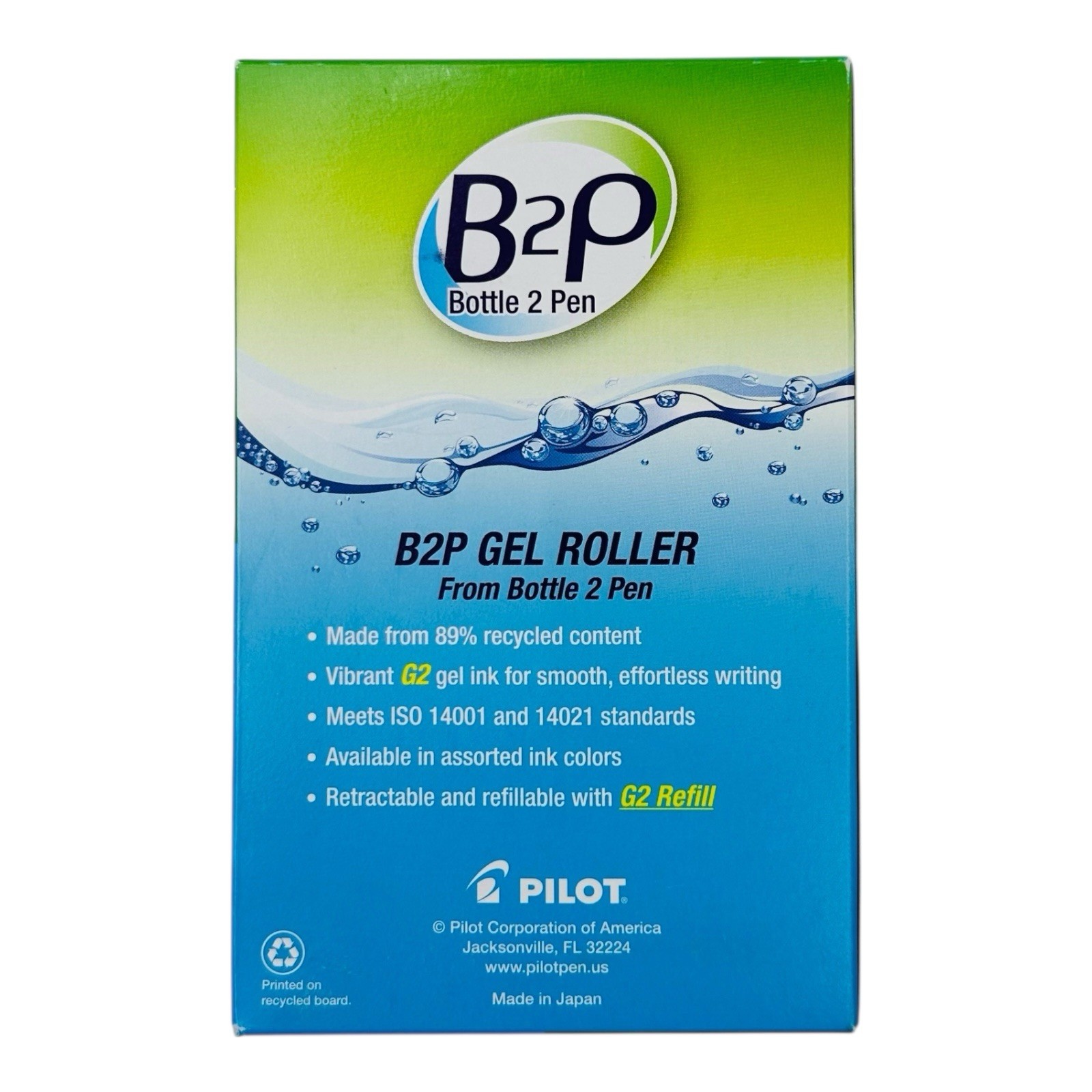 12 Pens Pilot B2P Retractable Gel Roller Pen Black Ink 0.7mm