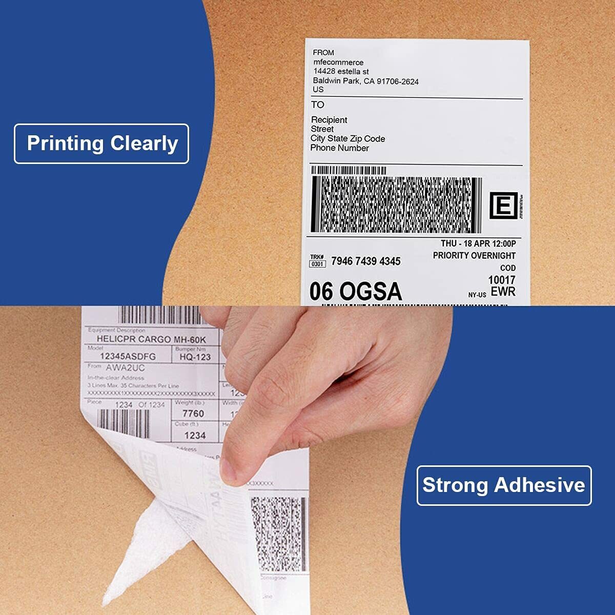 Fanfold 4″x6″ 4×6 Direct Thermal Labels. Shipping / Barcode Labels for Zebra UPS