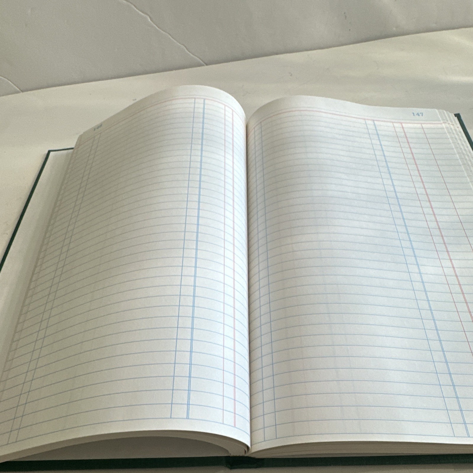 National 56-132 Green Cloth Hardcover Journal Record Book, Numbered Pages