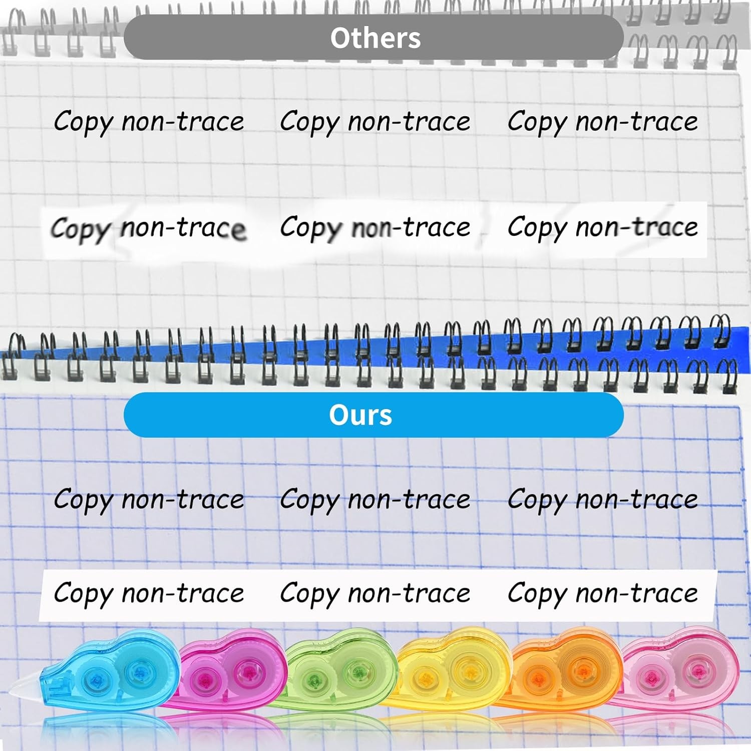 6 Pack White Out Correction Tape Easy Apply No Drying Instant Writing Fix
