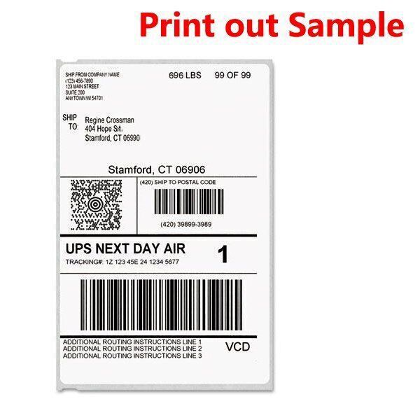 6 Rolls 4″x6″ Direct Thermal Shipping Labels 220/Roll For DYMO 4XL 1744907