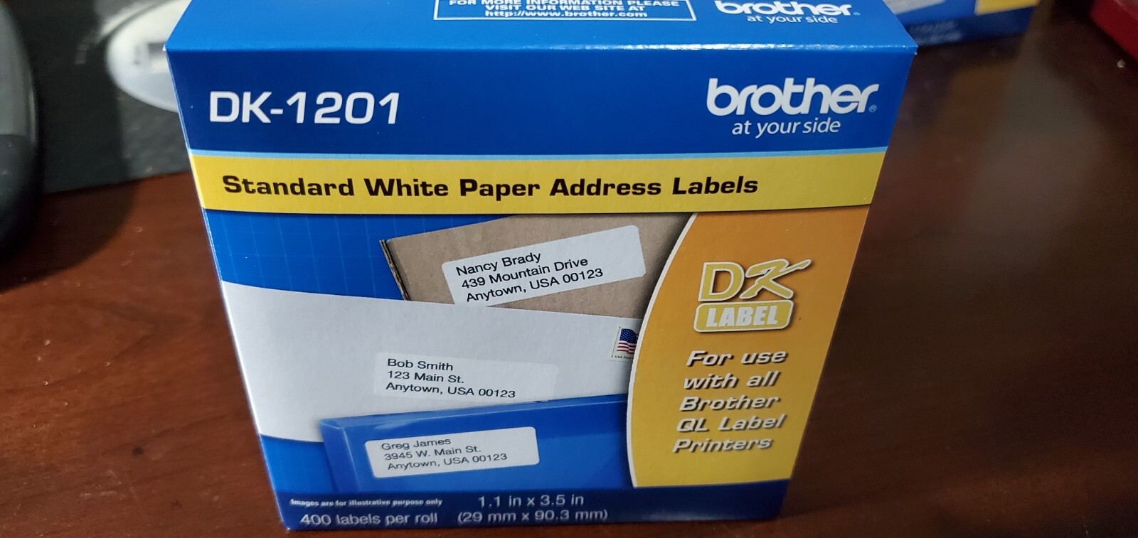 (3-PACK) Brother DK-1201 Die-Cut Standard Address Paper Label Rolls QL Printers