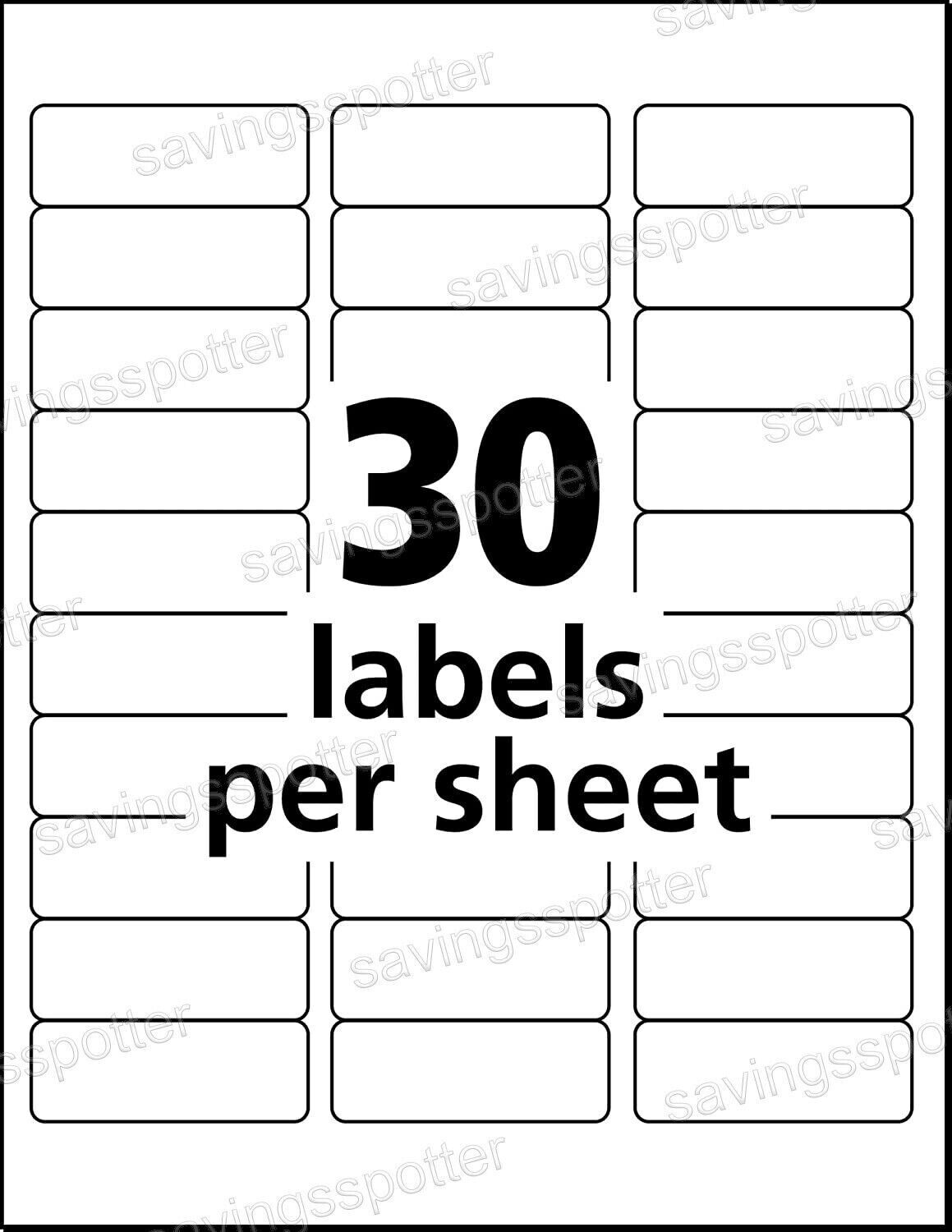 Avery 48160 address labels white ecofriendly recycled laser inkjet 1 x 2-5/8 750