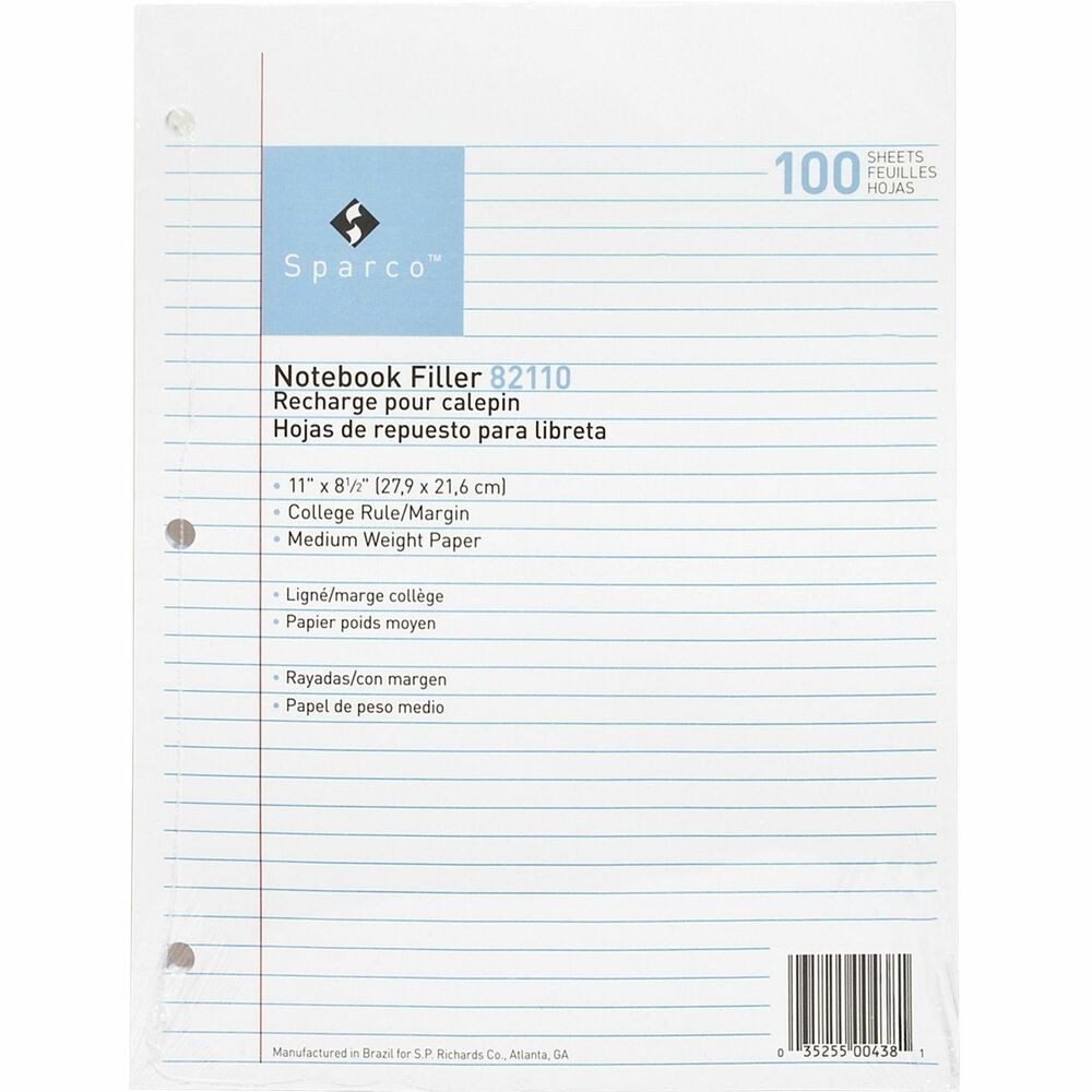 Sparco Refill Writing Sheet 82110 Sparco 82110 035255004381