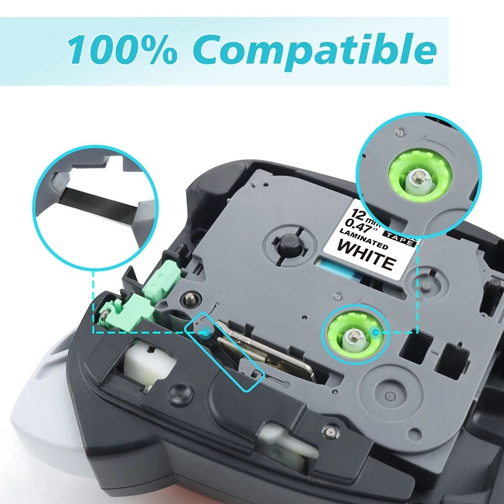 TZe-231 TZ-231 Label Tape for Brother P-Touch PT-D210 H110 12mm Black on White