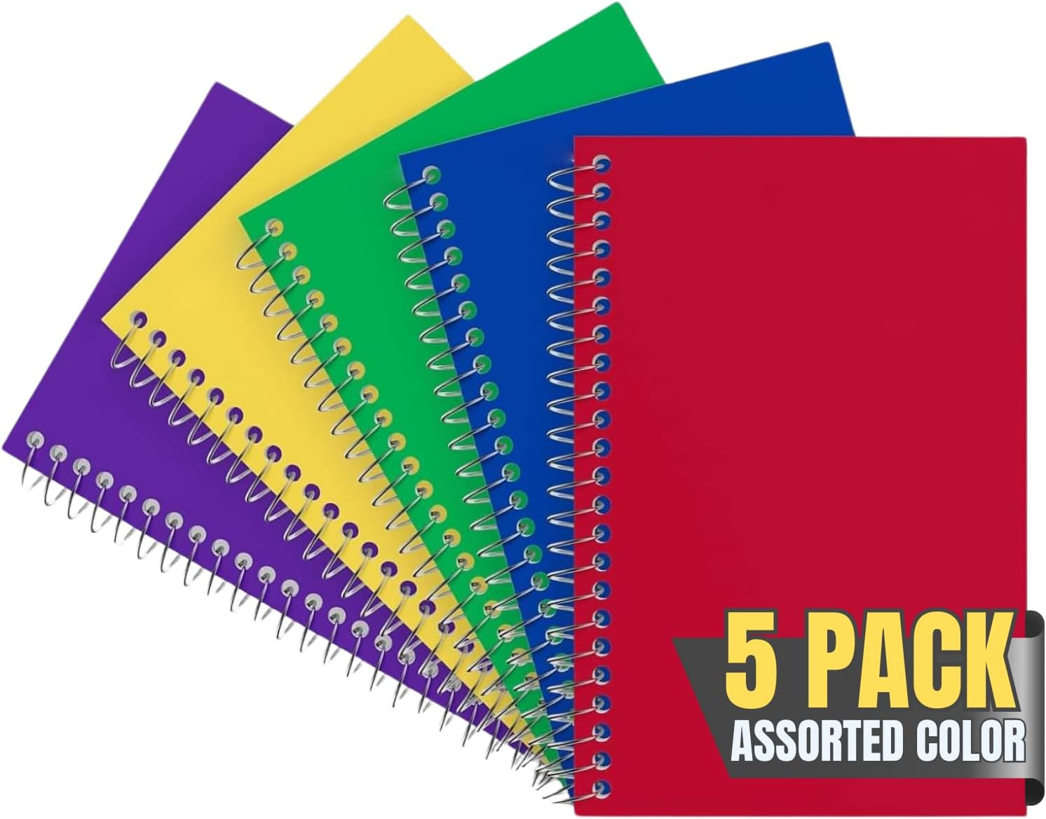 Notepads 4X6 College Ruled, Assorted Colors, 50 Sheets/Pad, 5 Pack