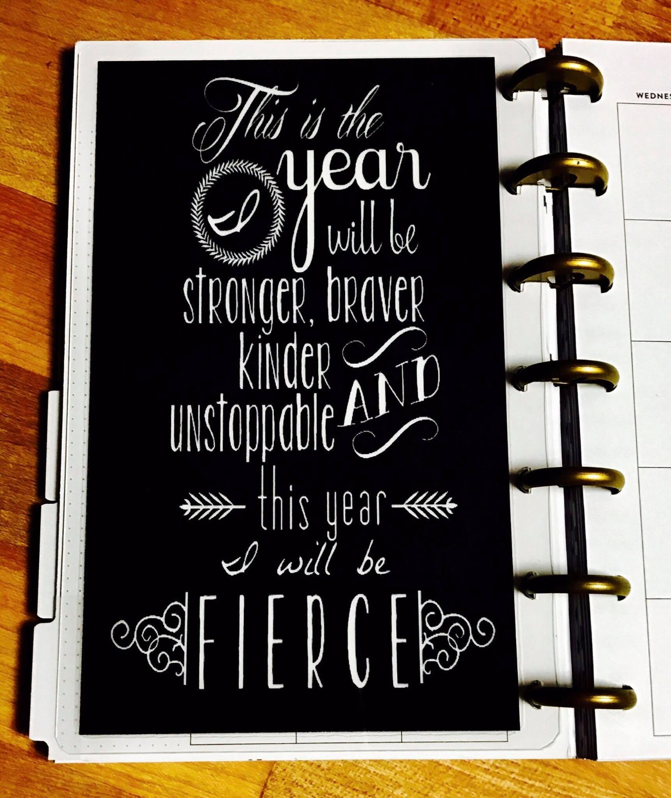 Fierce Two-Sided Dashboard for use with MINI Happy Planner