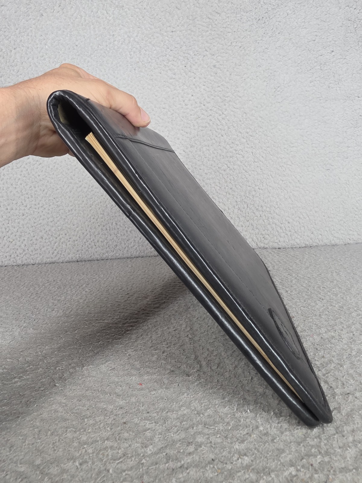 Hartmann Black Leather Portfolio Pad Folder Project Planner Notebook by Lombardo