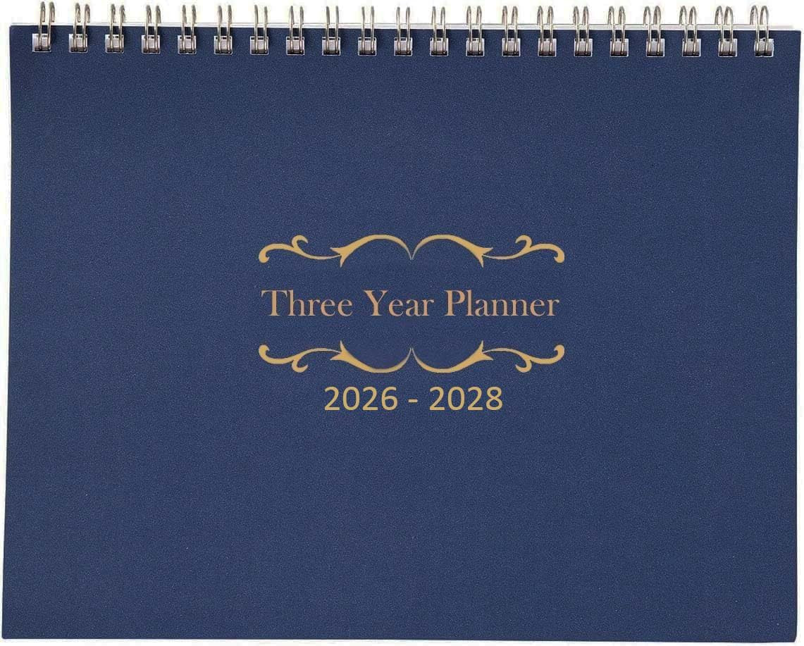 3 Year Calendar Monthly Planner Spiral Bound Approx 11″ x 8.5″ Start On Jan (Blu