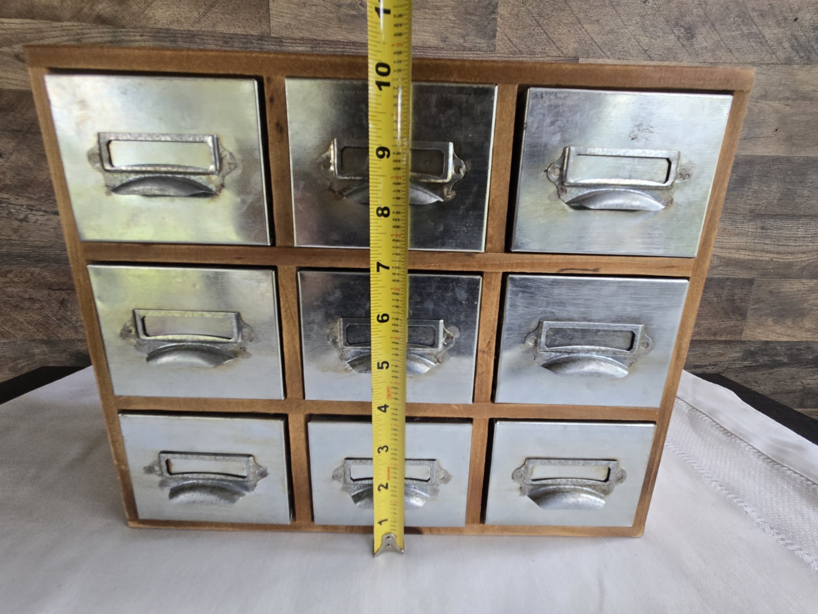 Standard General Store 9 Drawer Wood Metal Apothecary Cabinet Organizer Storage
