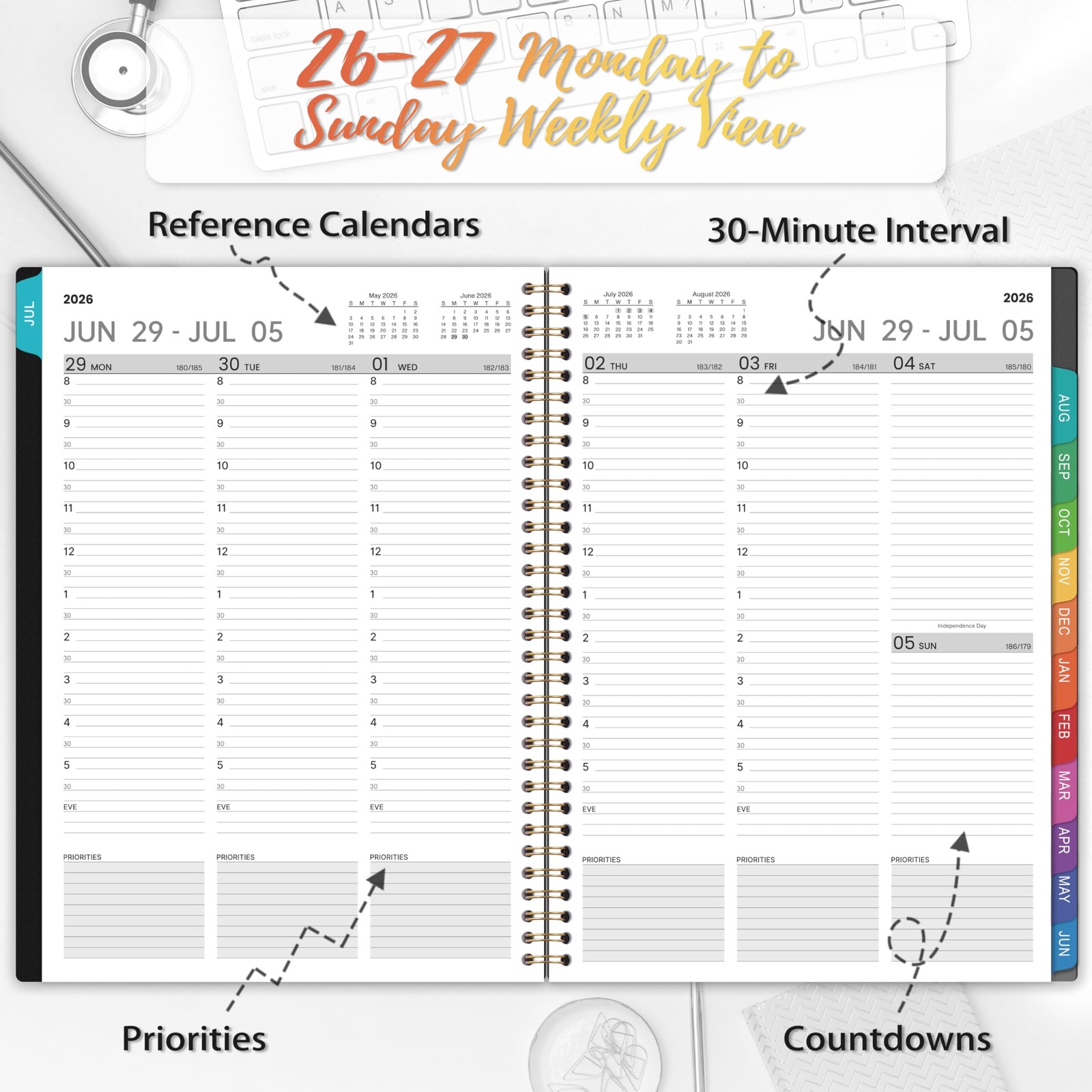 Appointment Book 2026-2027 – Planner 2026-2027, 9″ x 11″, July 2026 – June 20…