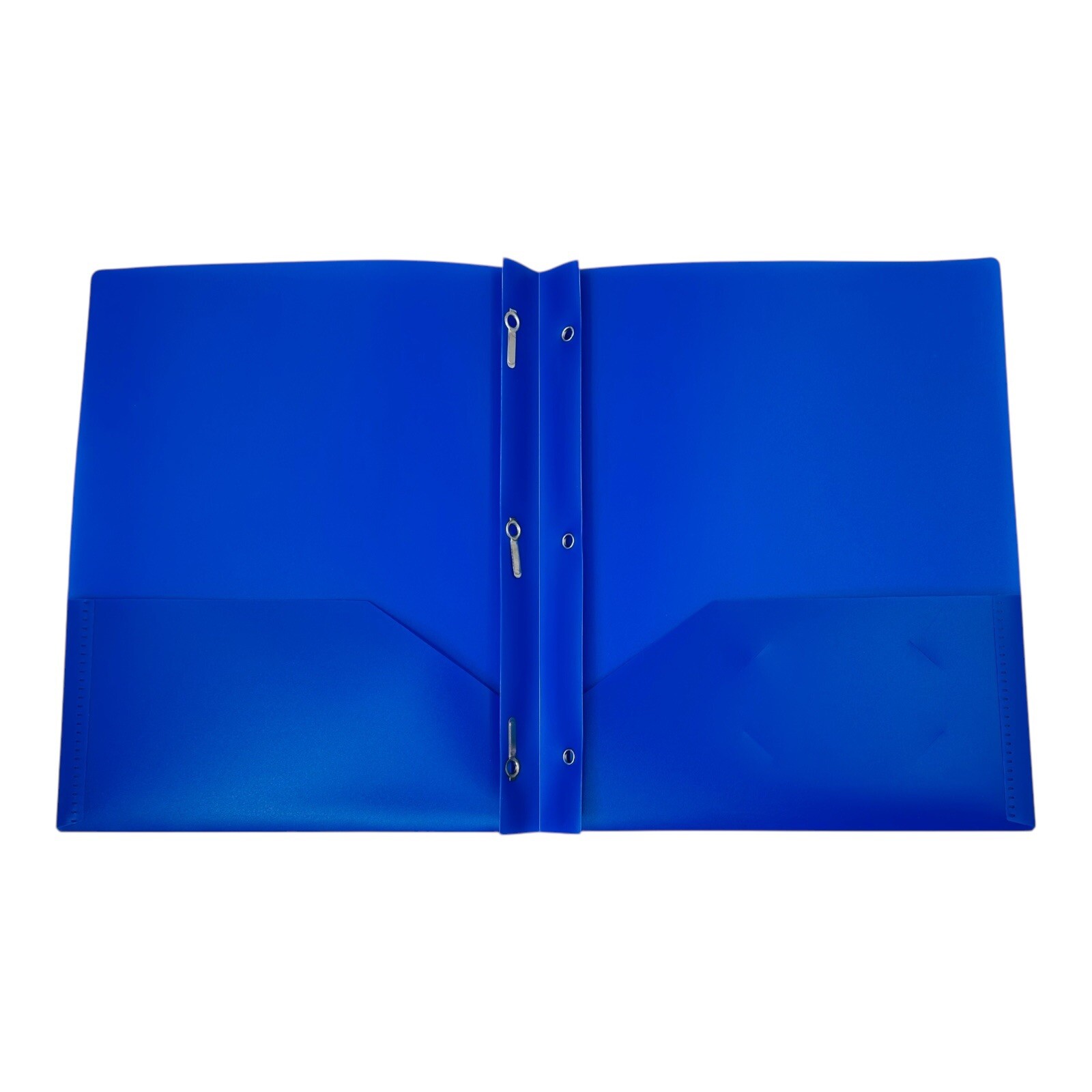 50 Count Smead Poly Two-Pocket Folders w/ Tang Fasteners Letter Size Blue