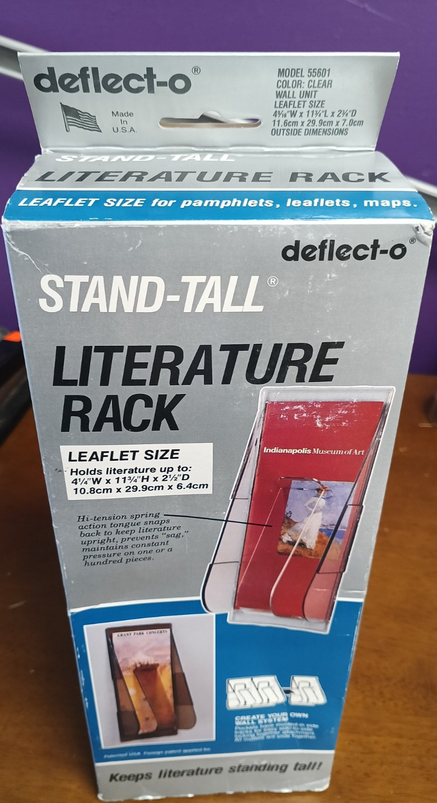 Deflecto Stand Tall Literature Holder 4-9/16w x 2-3/4d x 11-3/4h Clear 55601