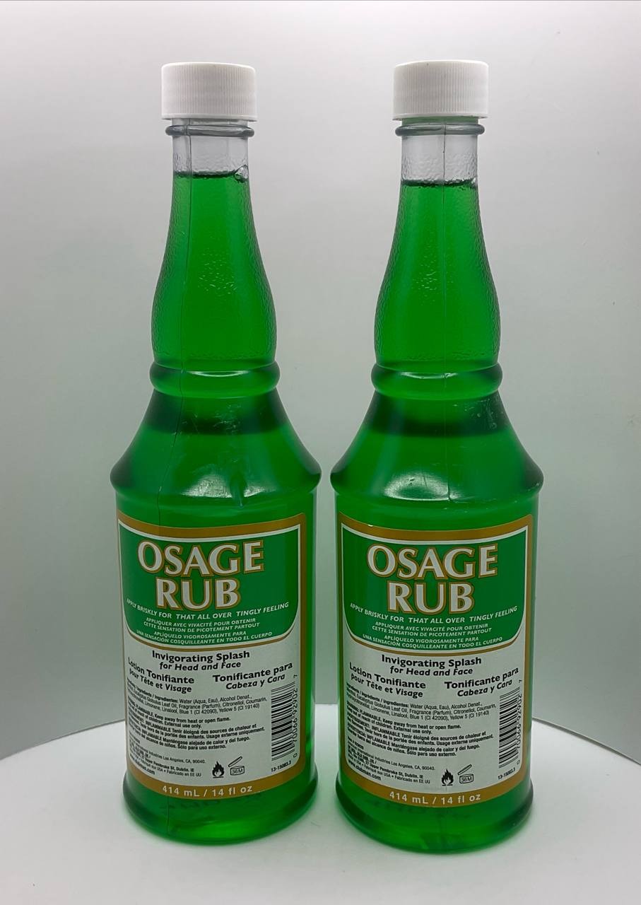 Osage Rub Invigorating Splash Lotion Head Face 14 fl oz 414mL Lot of 2 0526-02