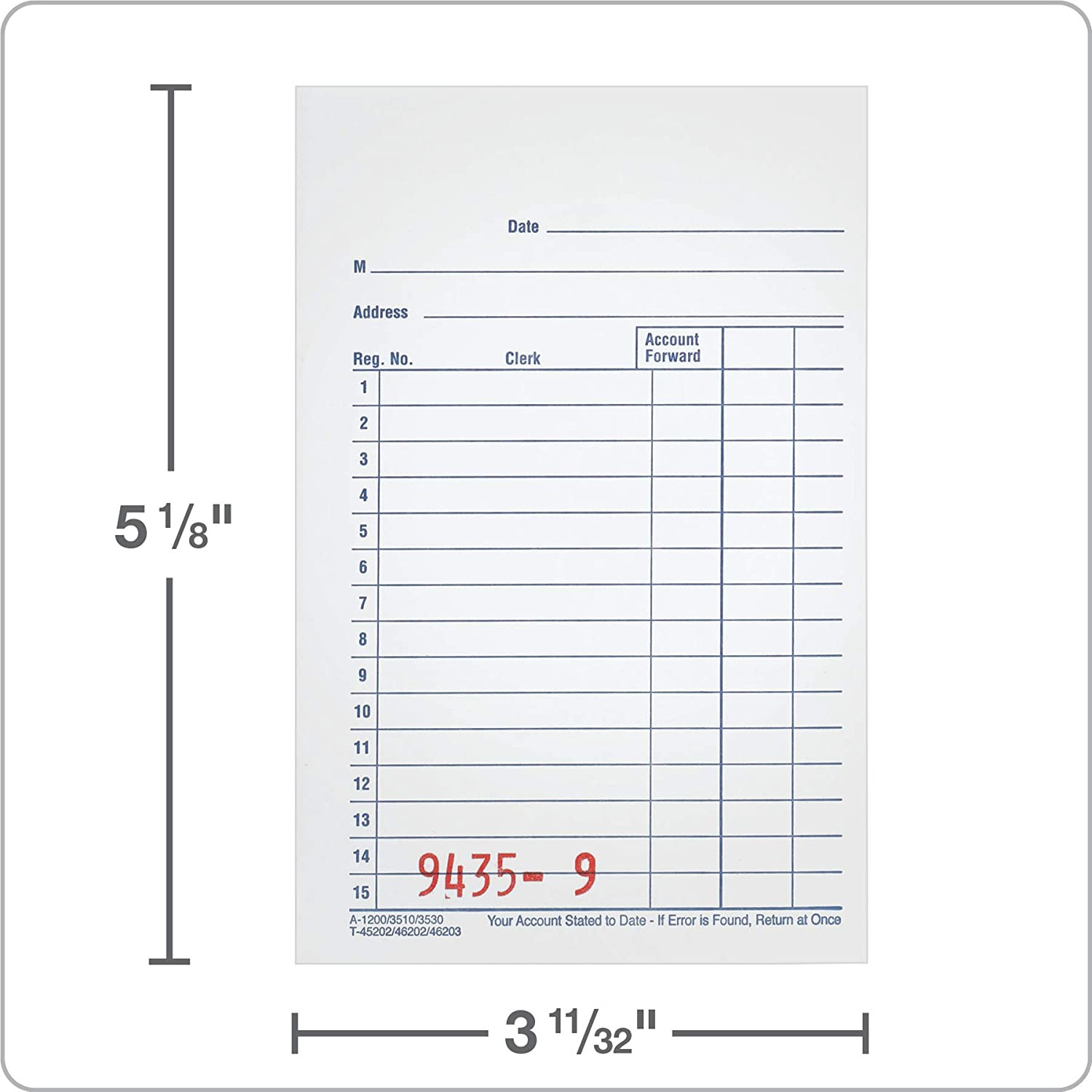 General Purpose Sales Book, 2-Part, Carbonless, White/Canary, 3-11/32 X 5-5/8, 5