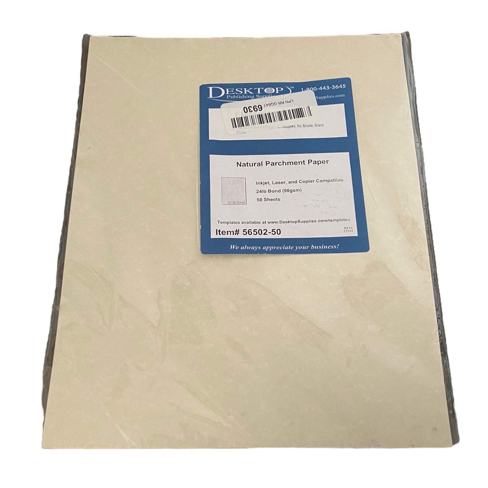 8.5 x 11″ Natural Stationery Parchment Paper 24lb Bond/ 50 Sheet See Description