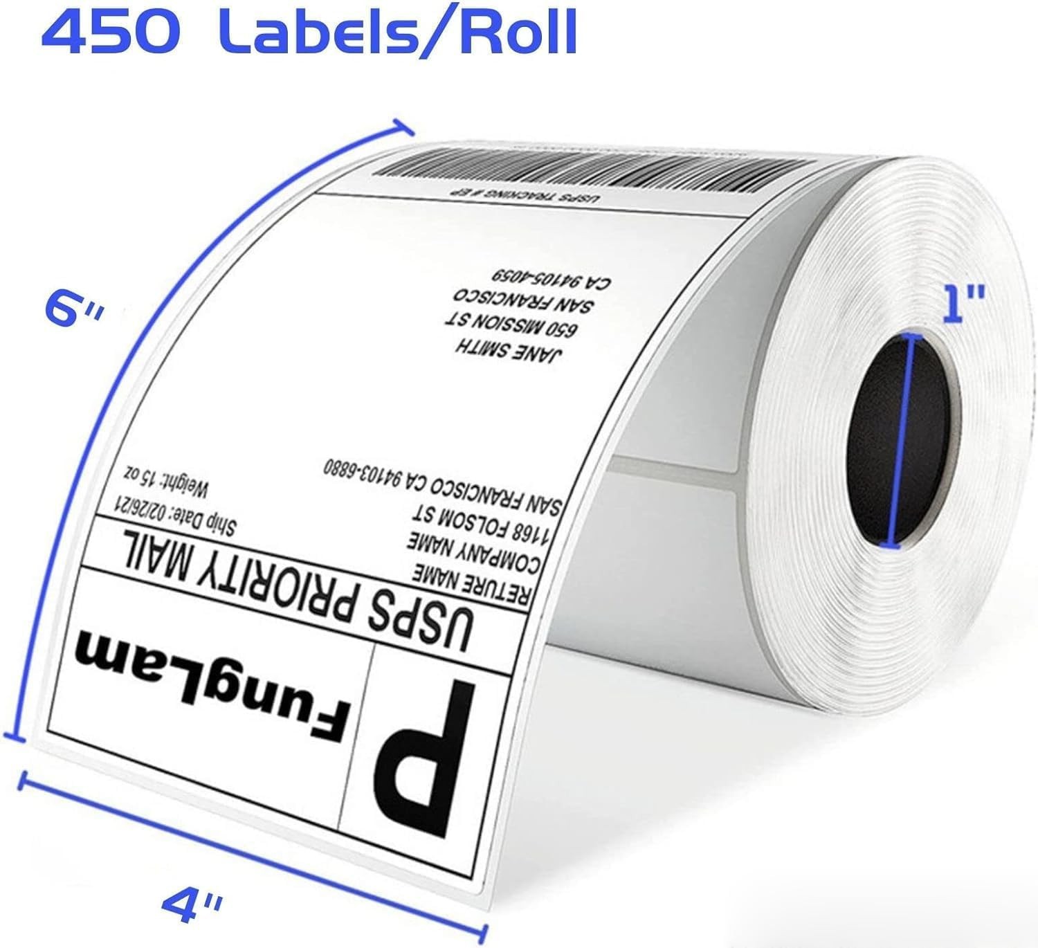 450/Roll 4″x6″ Direct Thermal Shipping Labels For Zebra ZP450 Eltron LP2844 UPS