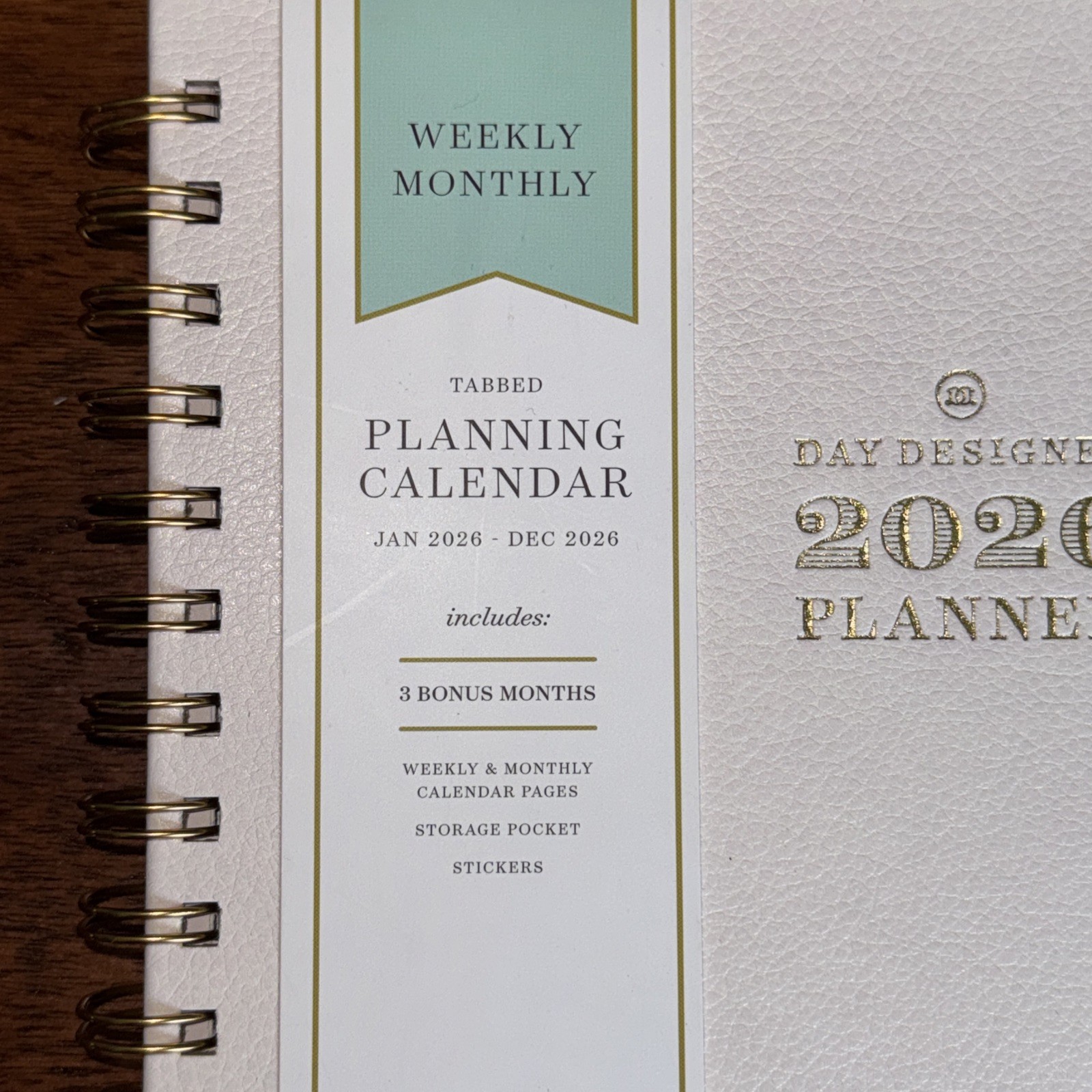 Blue Sky Day Designer Hybrid 2026 Planner Monthly Weekly Pale Pink New