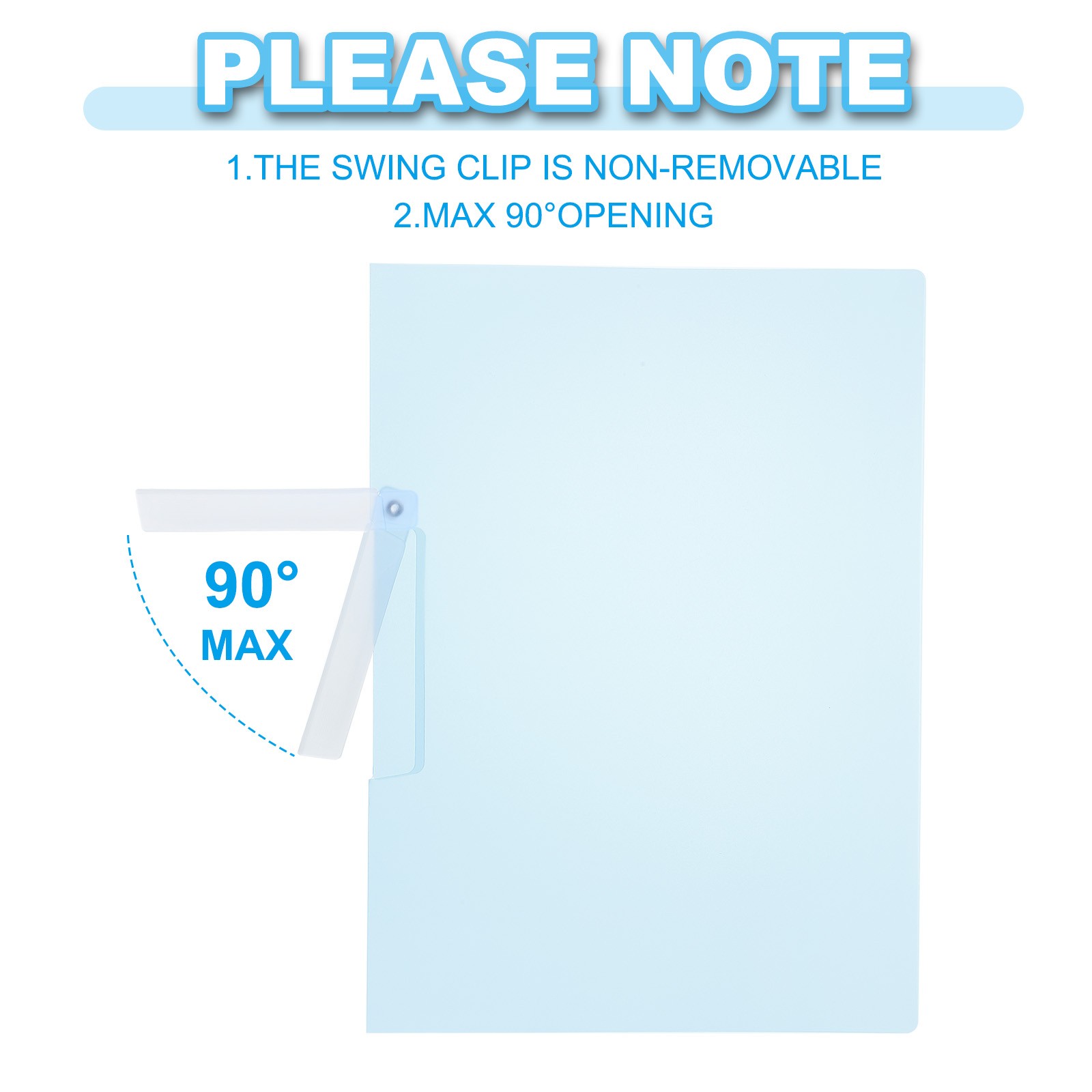 10 Pcs Report Folder Cover with Swing Clip, Blue