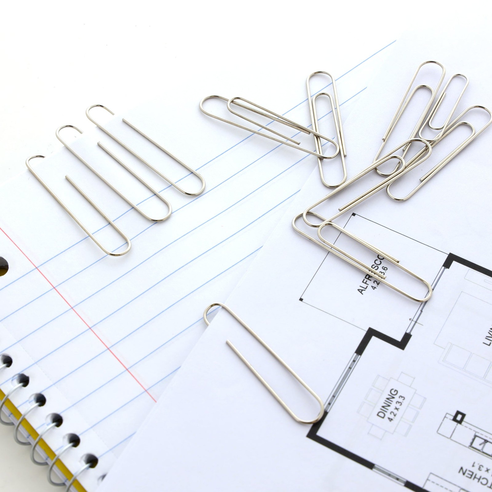 BAZIC Jumbo (50mm) Silver Paper Clip (100/Pack), pack of 24