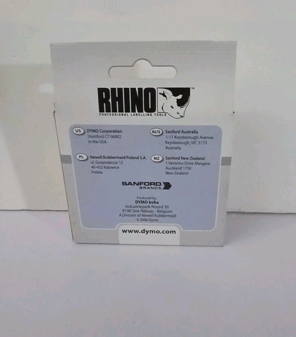 Dymo 18054 Rhino Heat Shrink Tube Label 3/8″ X 5′ Black On Yellow