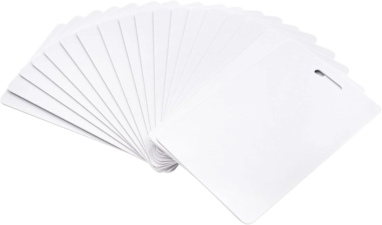 20 Pack-Premium Blank PVC Cards with Slot Punch on Short Side, Lumanious CR80 30