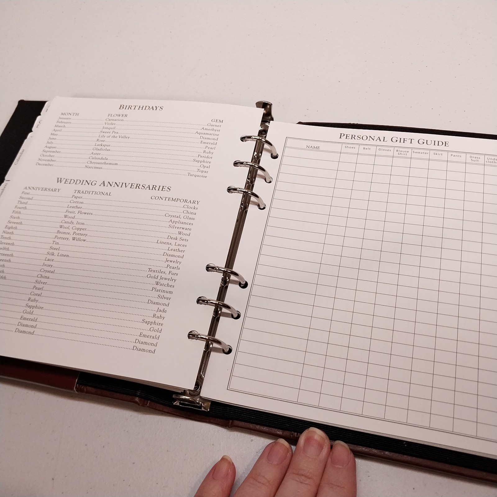 Brown Bonded Leather Address Book 6-Ring Binder Non-Dated Calendar Hallmark
