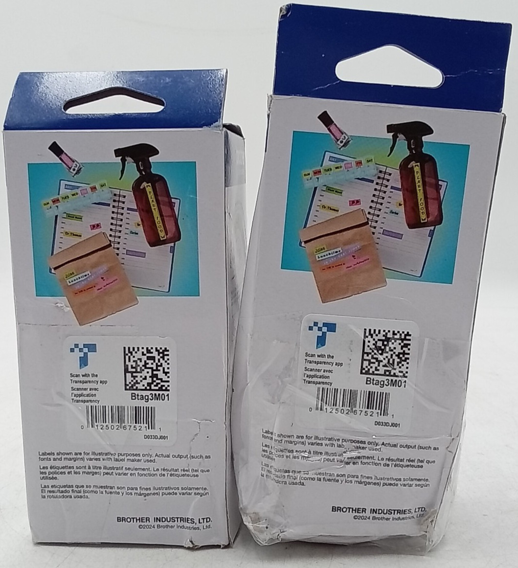 New Genuine Brother P-Touch Btag-135 Btag-231 Btag-335 3Pk Tapes Lot of 2