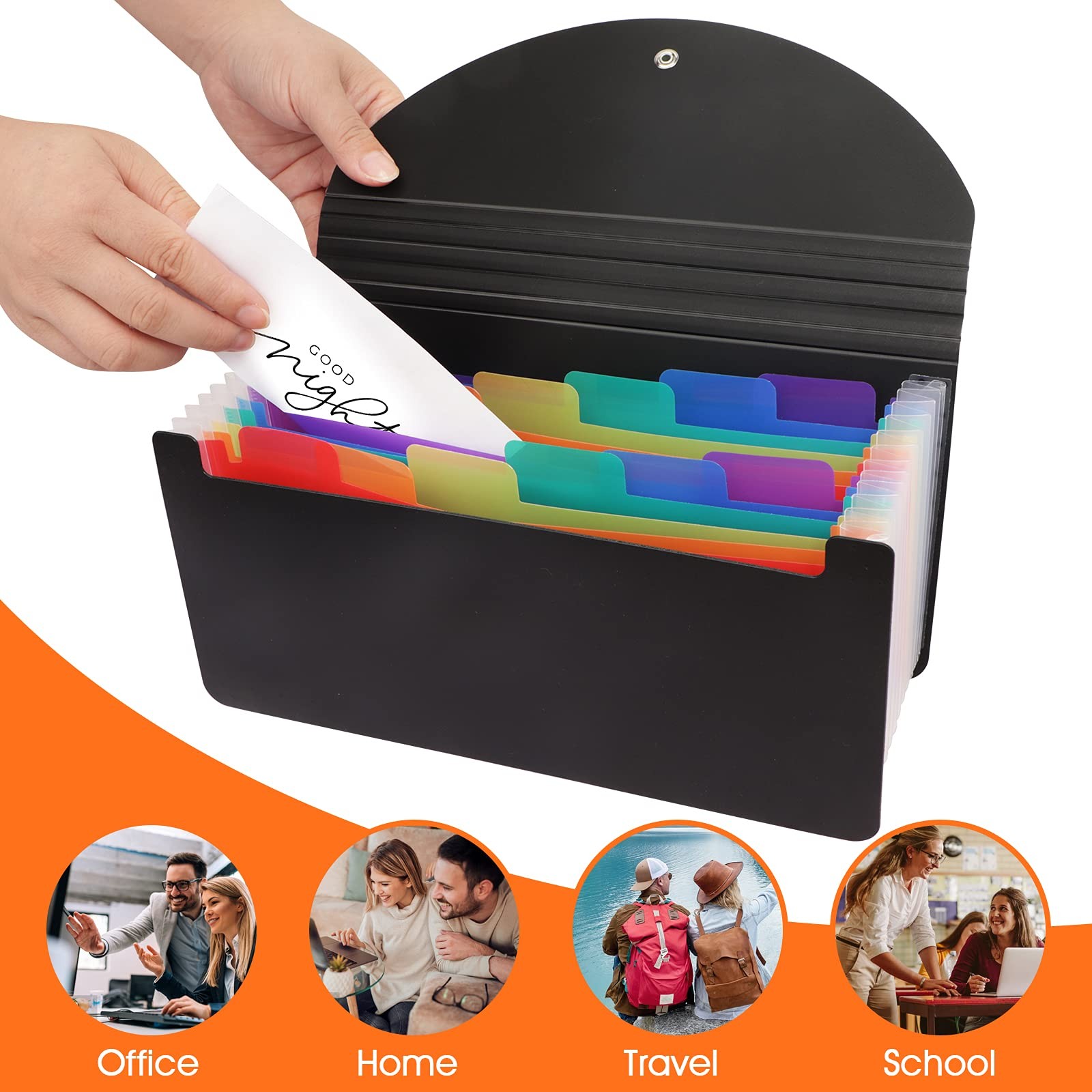2 Pack 13 Pockets A6 Mini A6, Invoices, Coupons, Tickets, Banknotes, Black