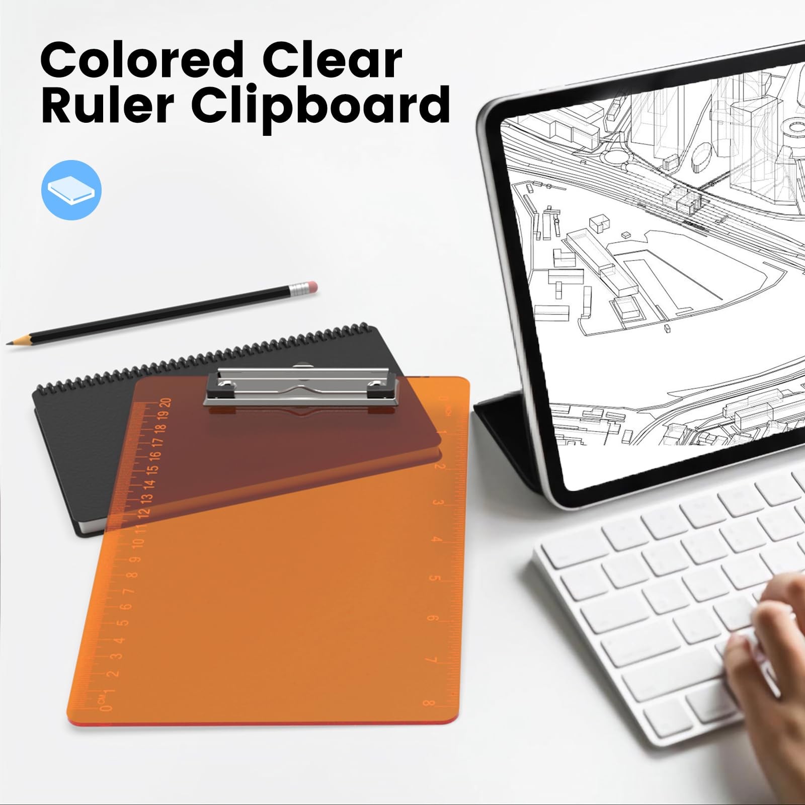 12 PCS 6×9 Inch A5 Clipboards Bulk Colored Clear Low Profile Clip