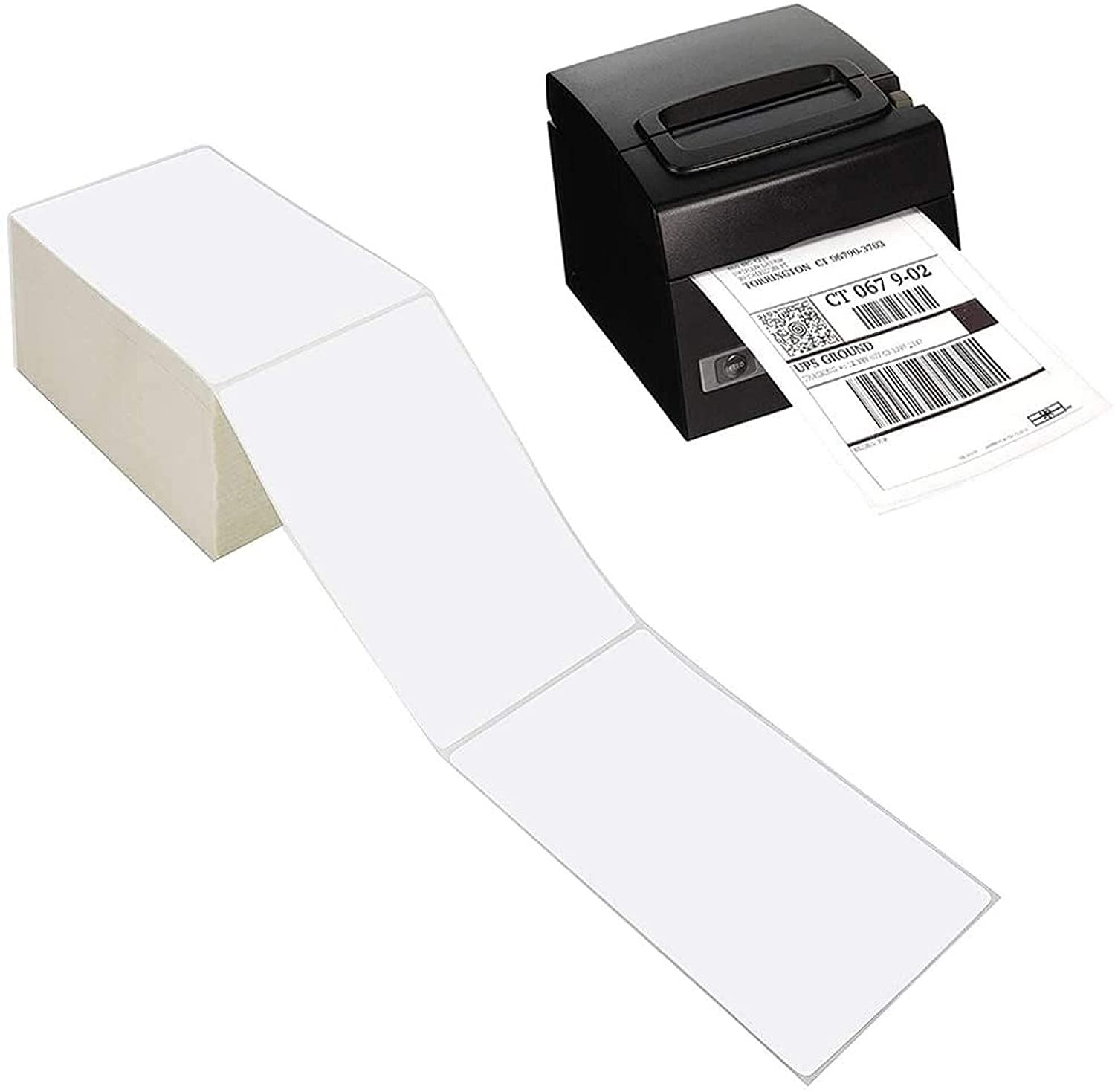 4×6 Direct Thermal Shipping Labels 500 Fanfold Perforated Adhesive Label Roll