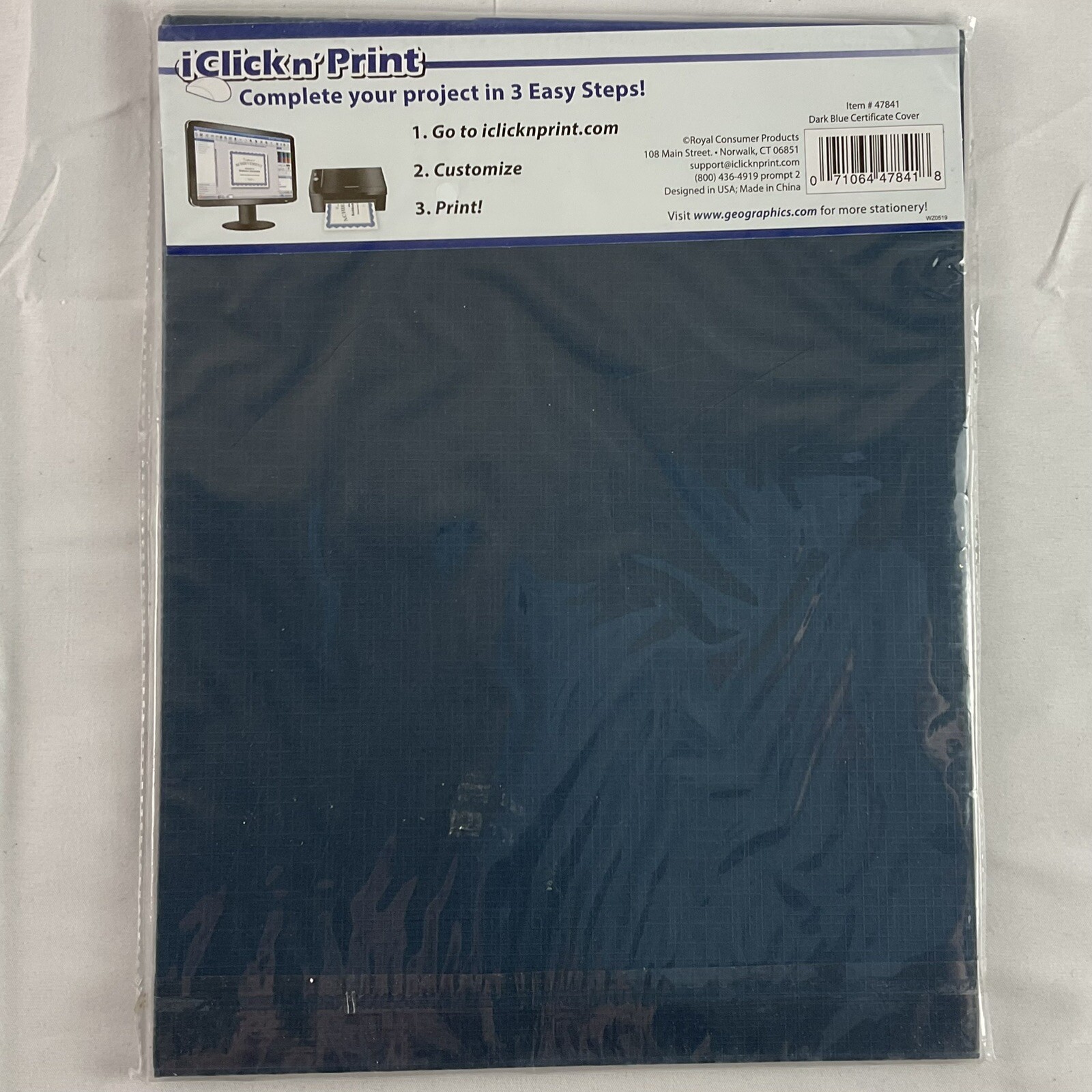 Geographics | Certificate Covers | Blue & Gold | Holds 8.5×10 | 2 Packs of 5
