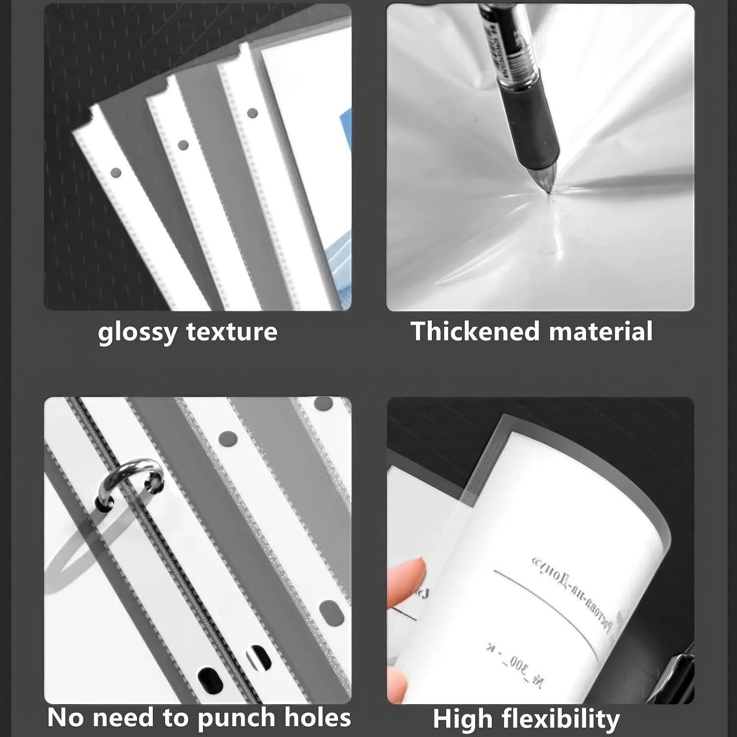 50 Clear Sheet Protectors 8.5×11 Plastic Sleeves for 3-ring Binder Pages