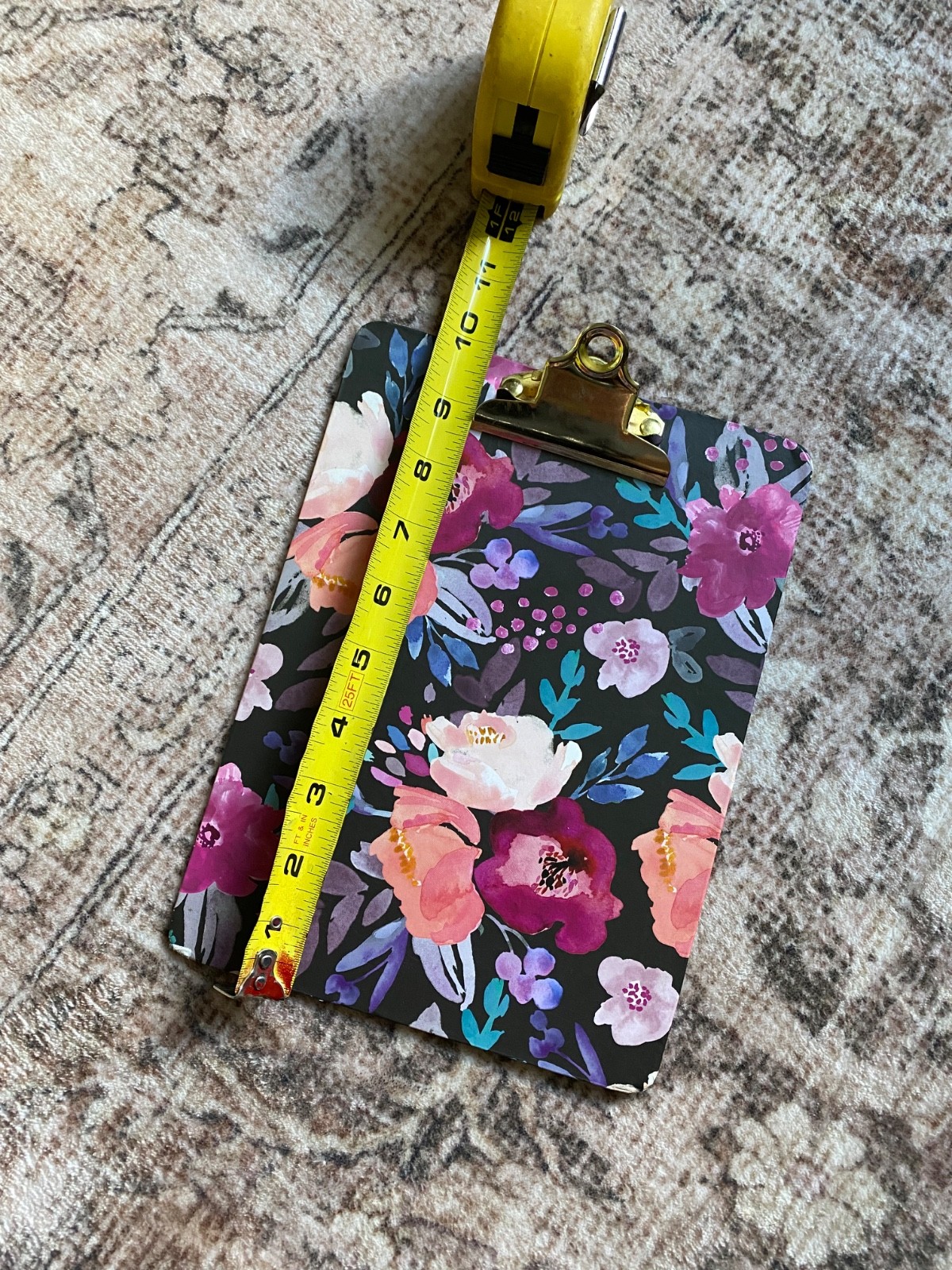 Multi Color Floral Clipboard w/ Gold