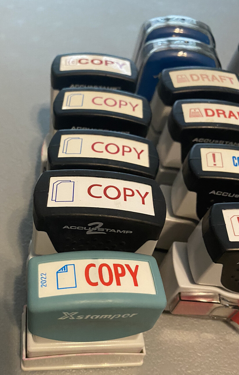 Lot of 16 Pre Inked Self Inking Stamp Accu Stamp XStamper Highmark for Office