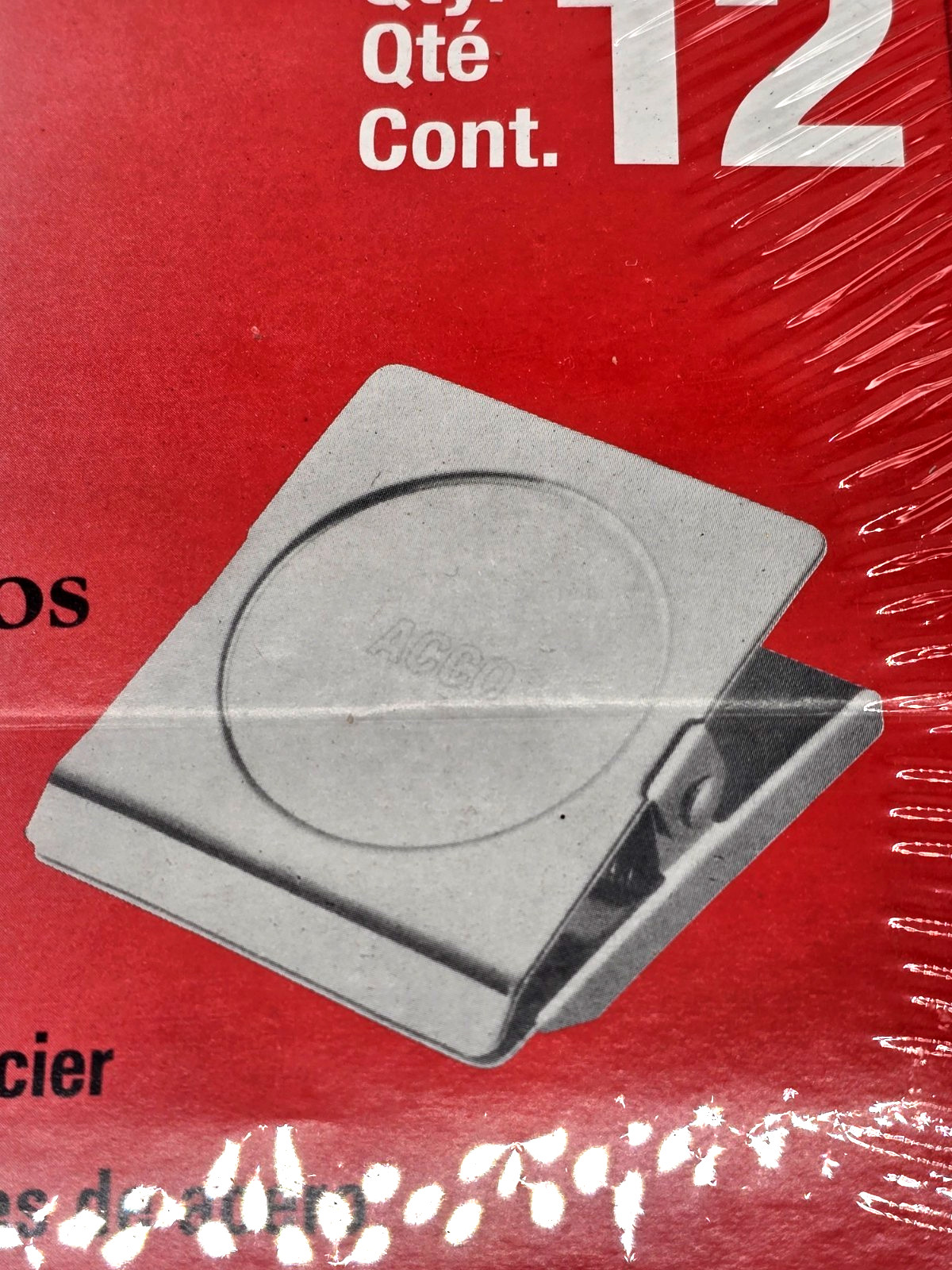 12 Pack ACCO Square Magnetic Clip Medium 1″ Capacity 1-3/4″ Wide #72132