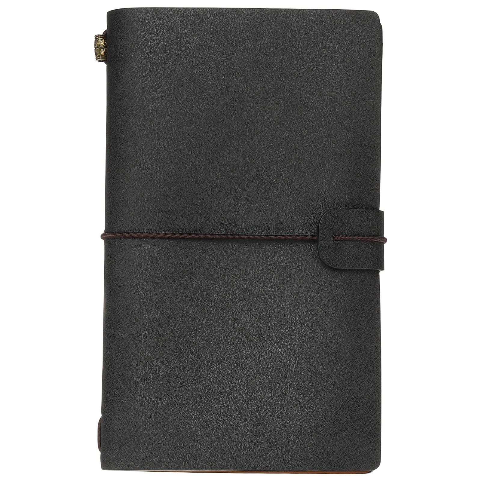 1 Pcs Vintage Retro PU Leather Notebook for Travel Diary Planner, Black