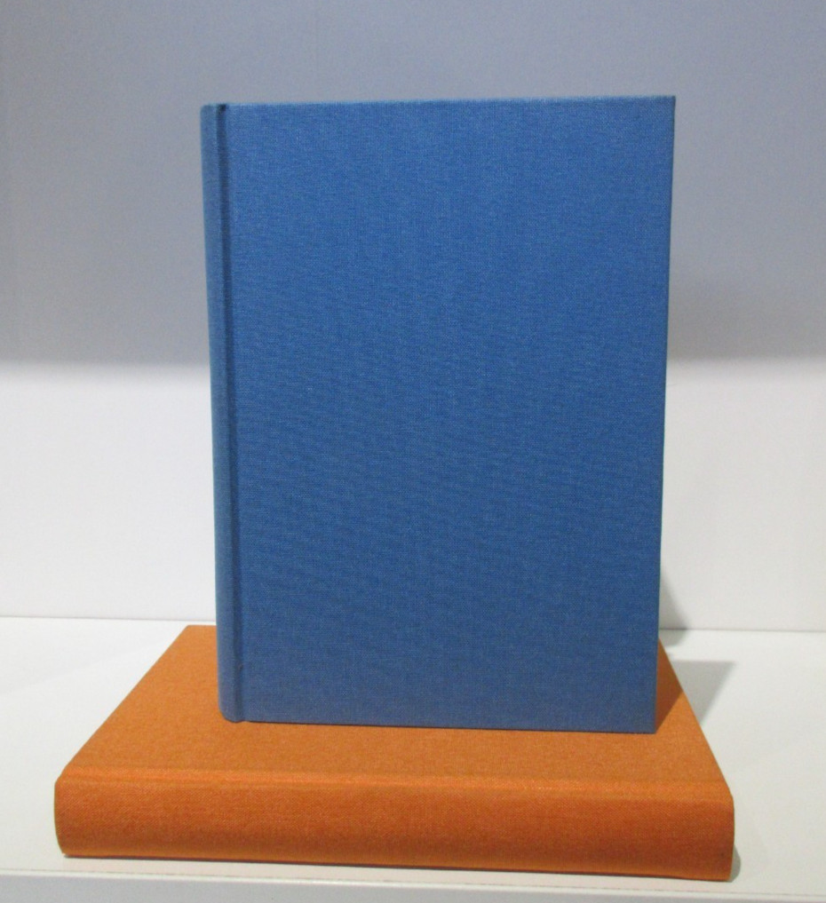 Notebook 6×8″ Lined Pages w Tabs Fabric Cover Hardcover Graphic Image BLUE