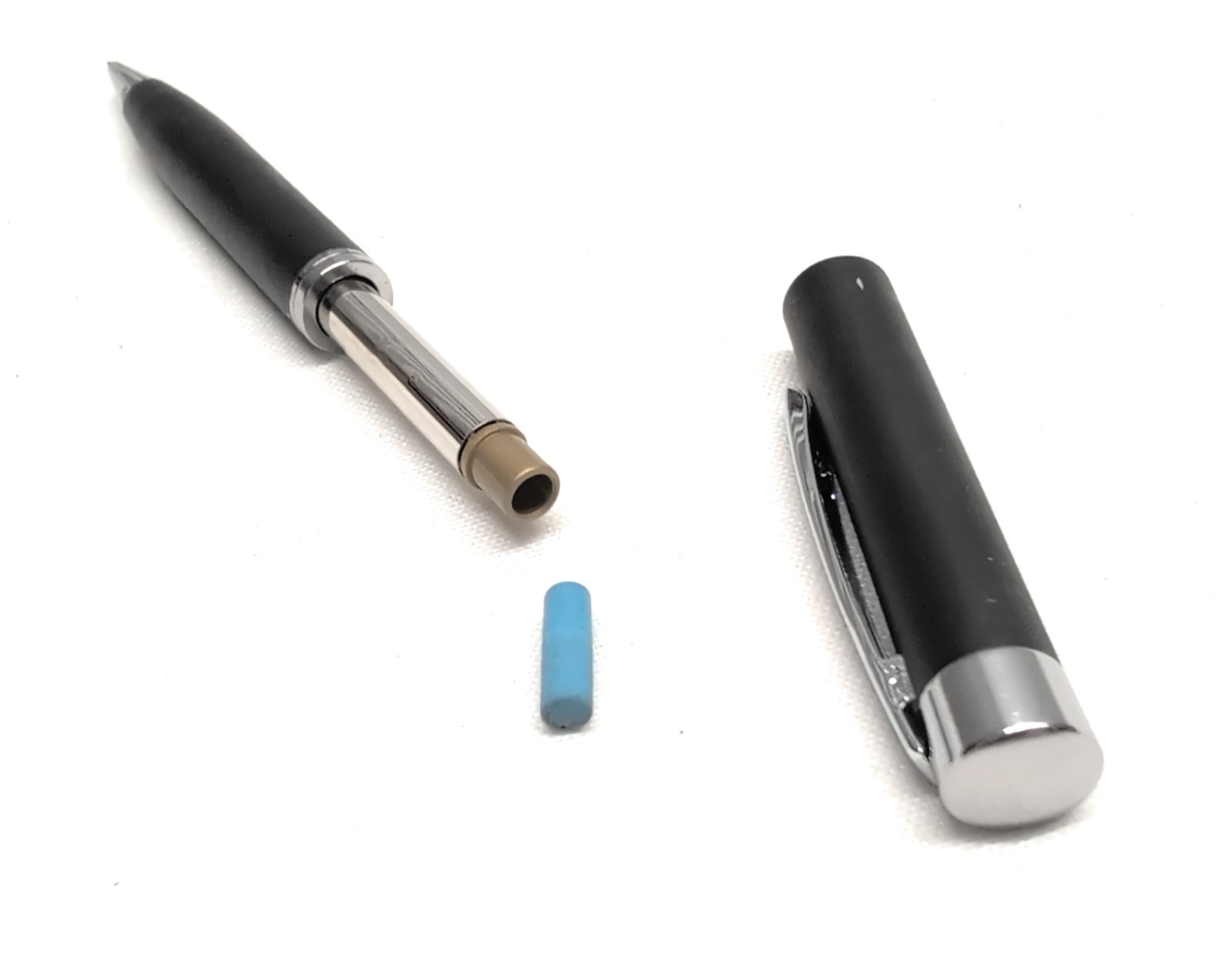 10 Premium Executive Metal Mechanical Pencils HUB PEN Matte BLACK Silver Trim