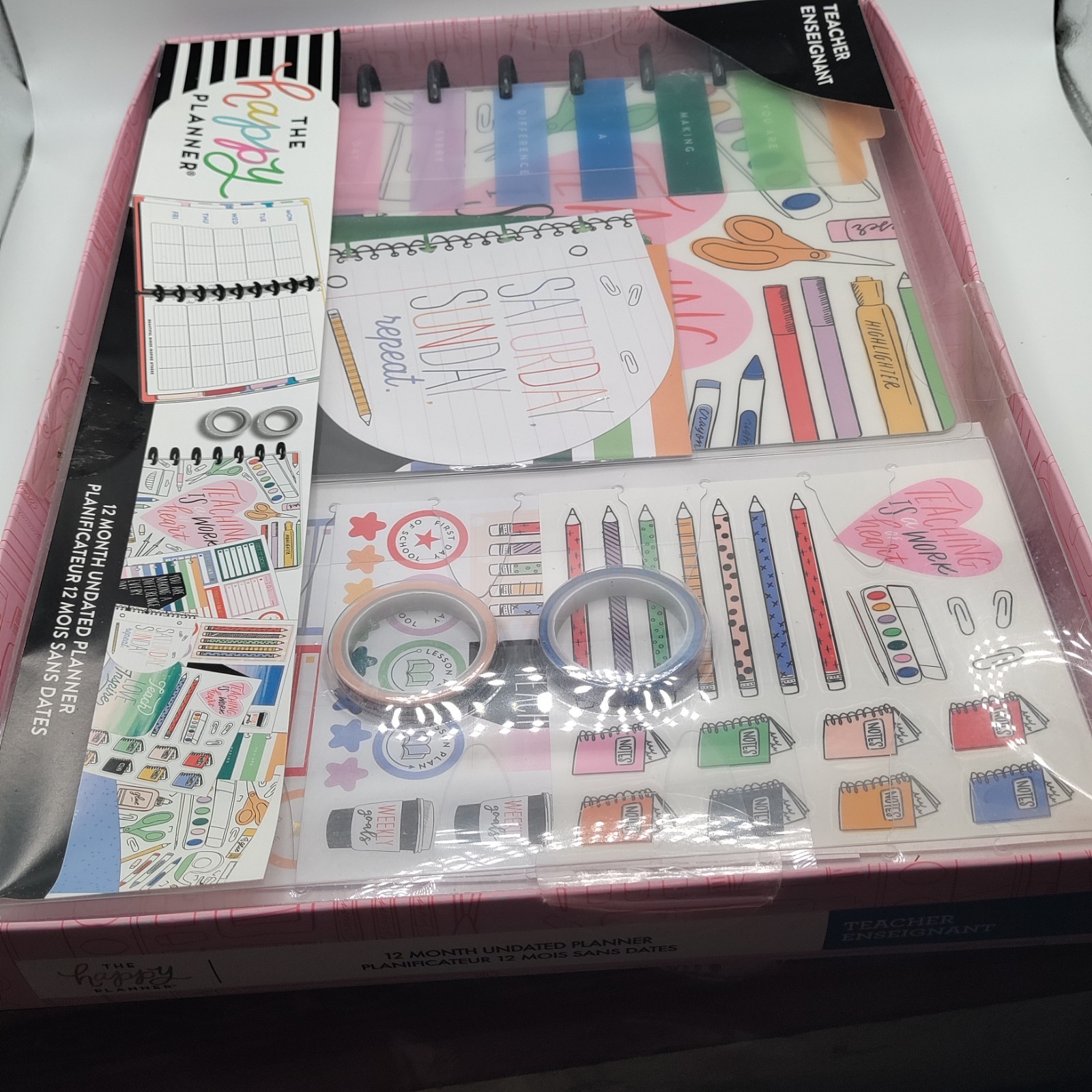 The Happy Planner 12-Month Undated Teacher Planner W/Accessories-See Description