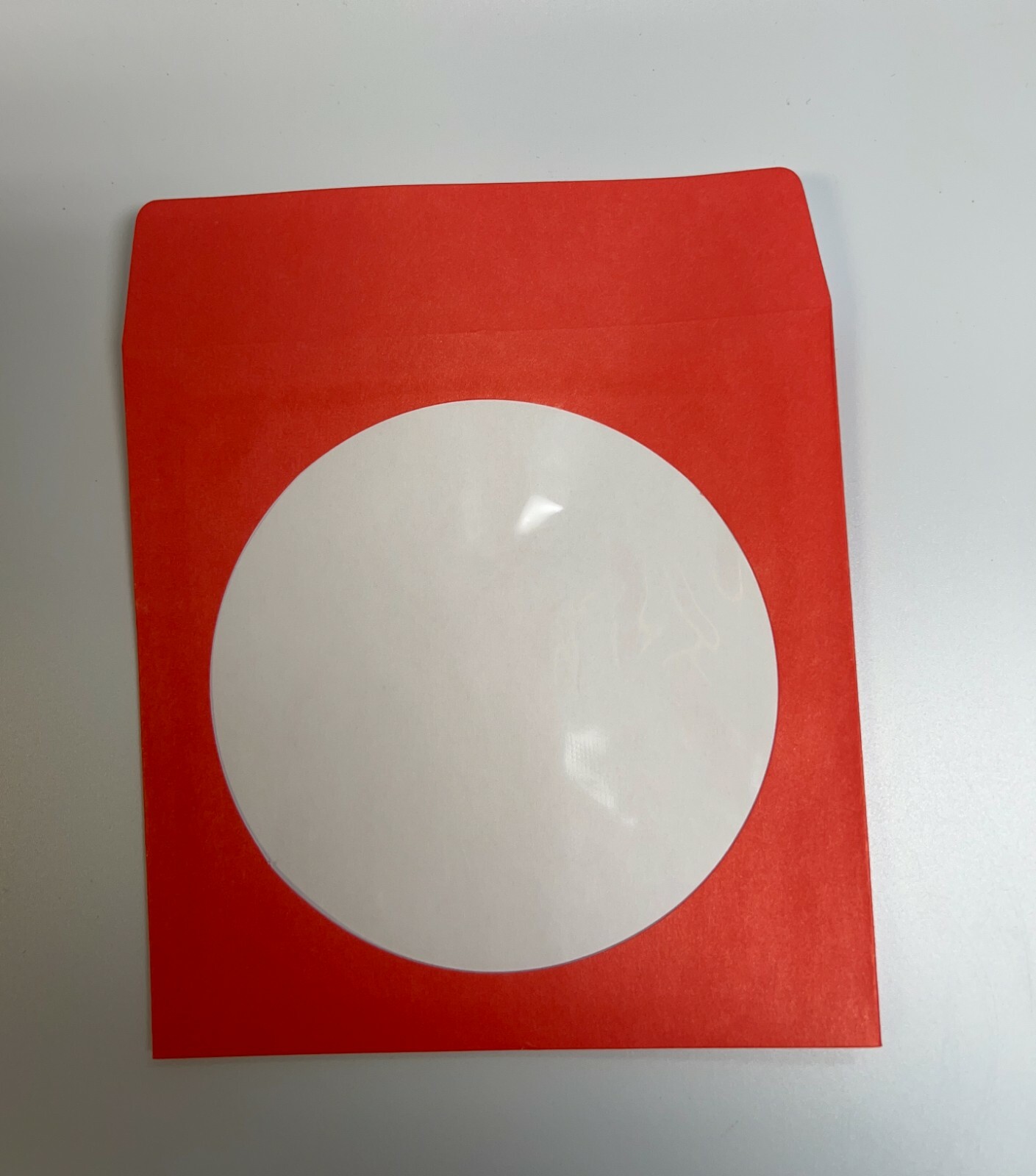 SALE! 100 PCS RED CD / DVD PAPER SLEEVE WITH WINDOW AND FLAP, PSP50