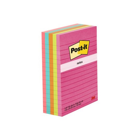 Post-it Lined Sticky Notes: 4 in. x 6 in. (Poptimistic Cafe) *100-sheets per pad
