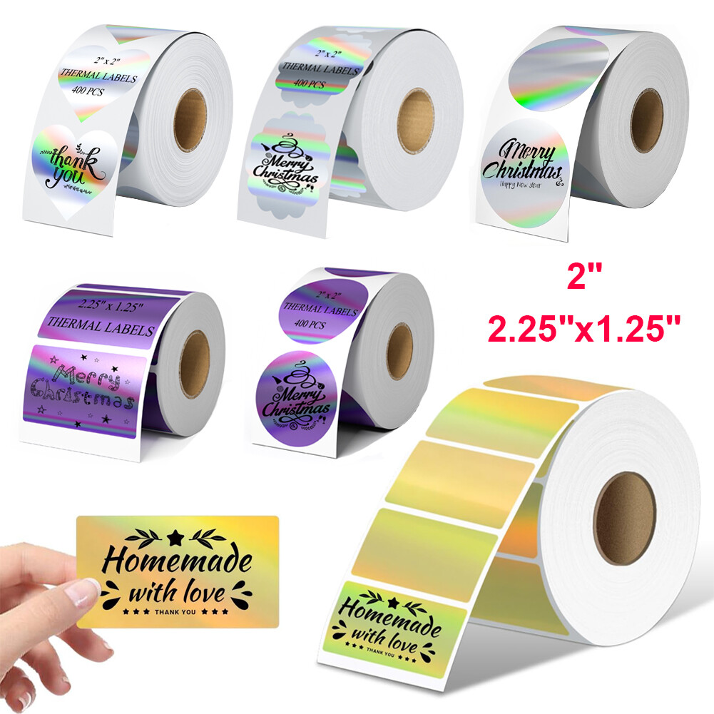 400/Roll 2” Holographic Circle Direct Thermal Stickers Labels for Rollo Zebra