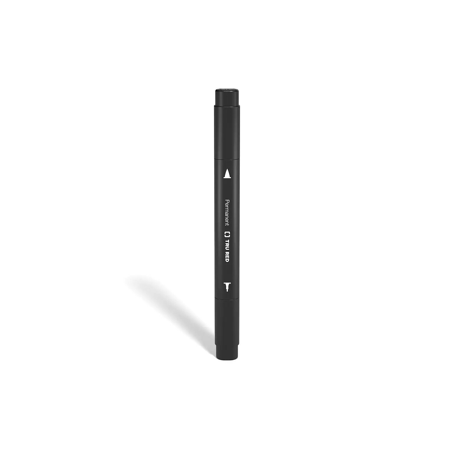 TRU RED™ Pen Permanent Markers, Twin Tip, Black, 4/Pack (TR57829)